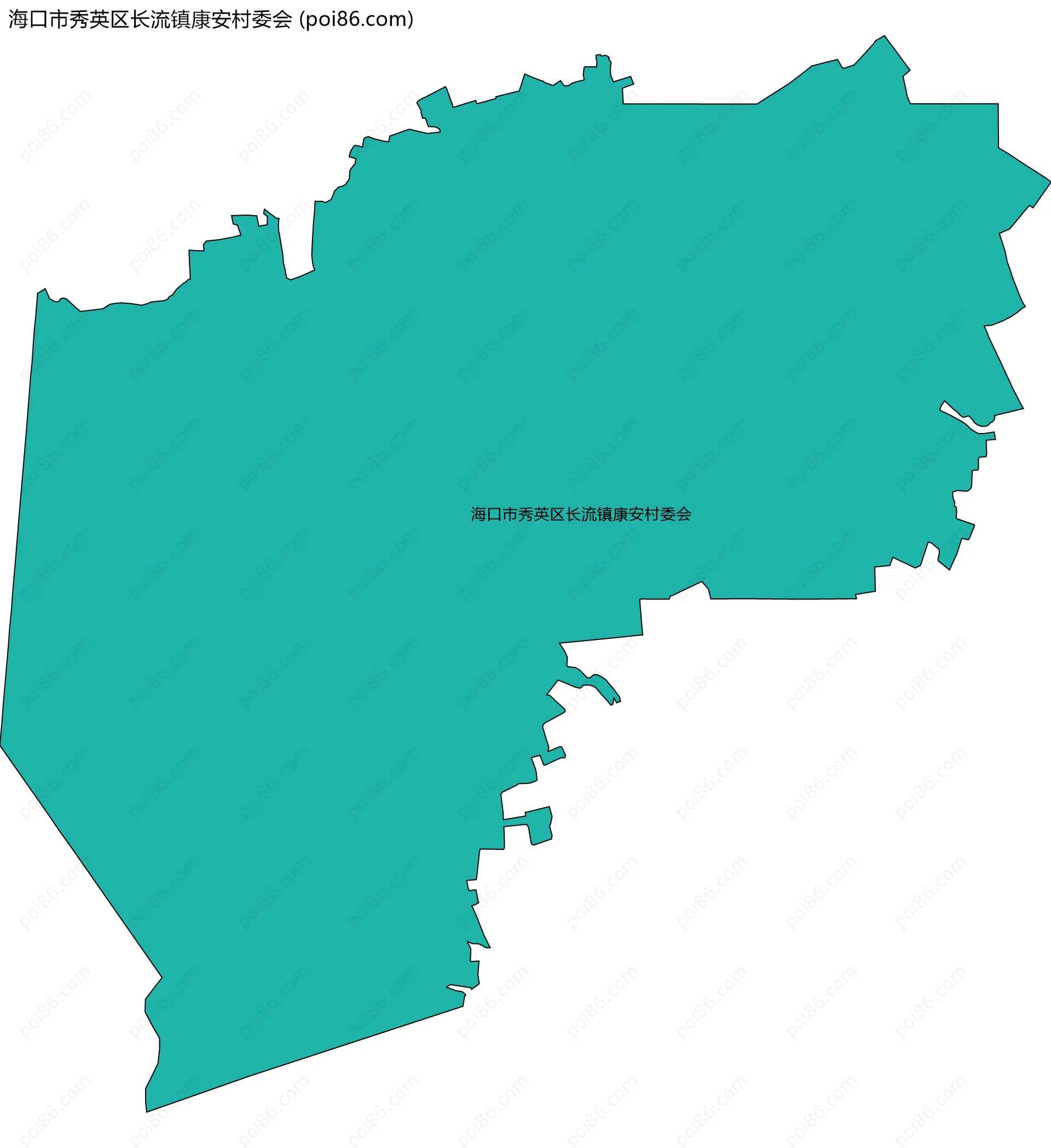 海口市秀英区长流镇康安村委会边界地图
