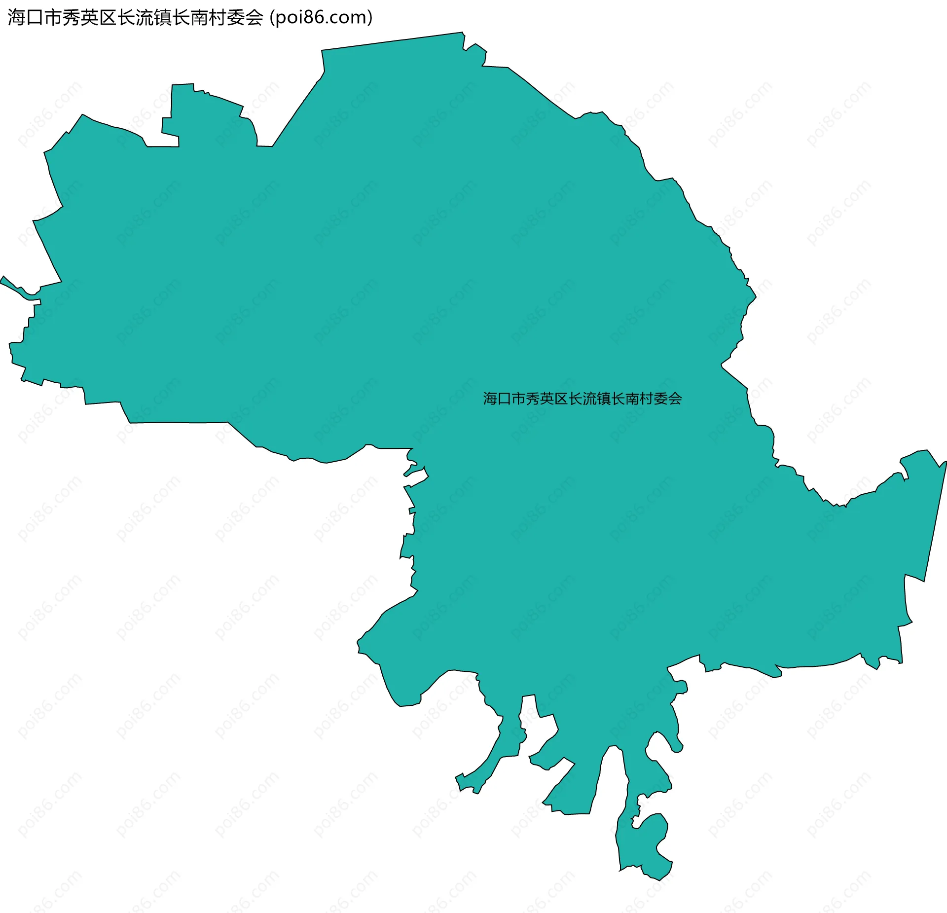 海口市秀英区长流镇长南村委会边界地图