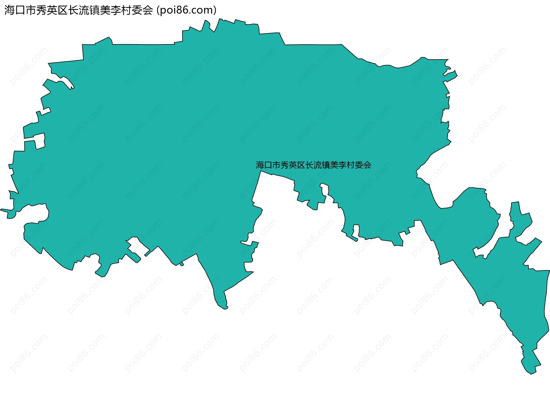 海口市秀英区长流镇美李村委会边界地图