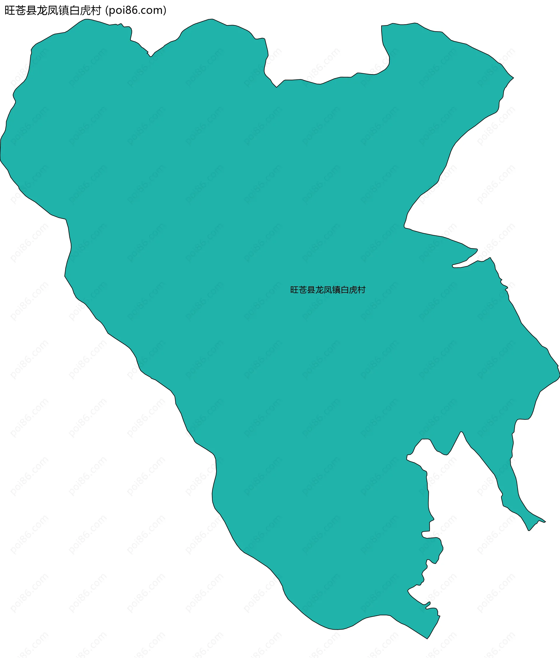 旺苍县龙凤镇白虎村边界地图