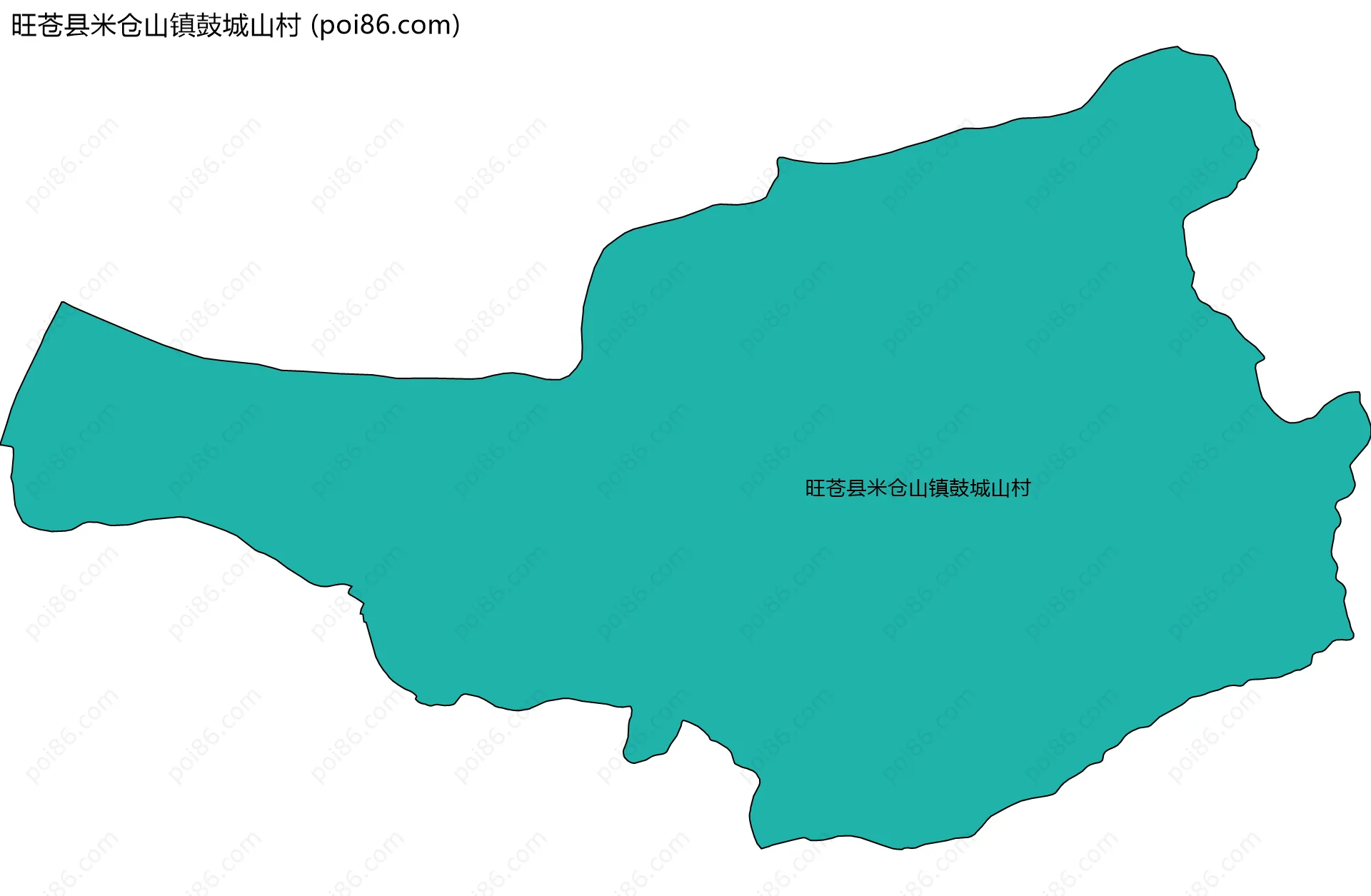 旺苍县米仓山镇鼓城山村边界地图