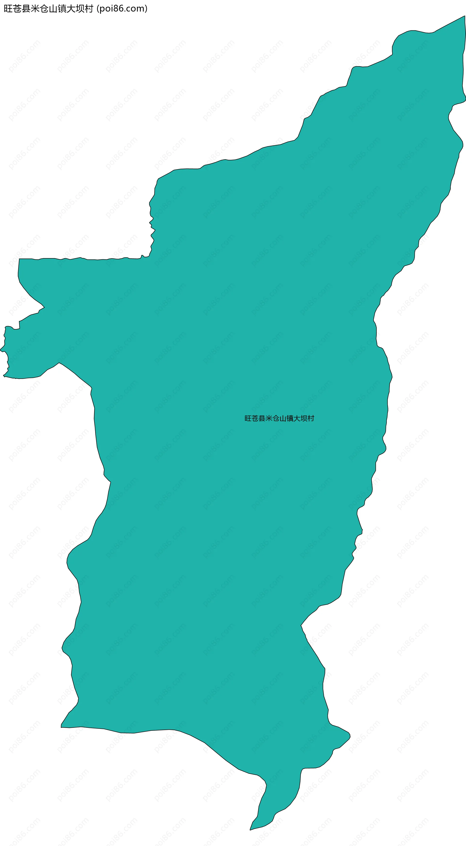 旺苍县米仓山镇大坝村边界地图