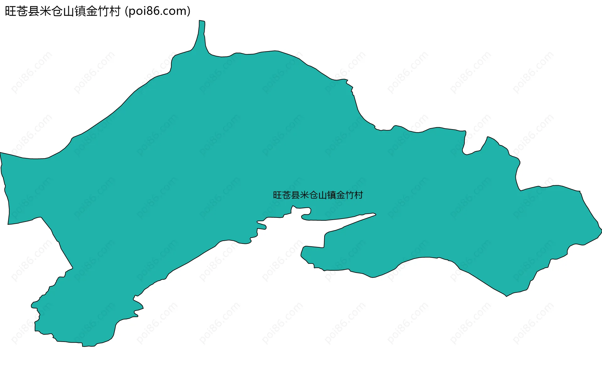 旺苍县米仓山镇金竹村边界地图