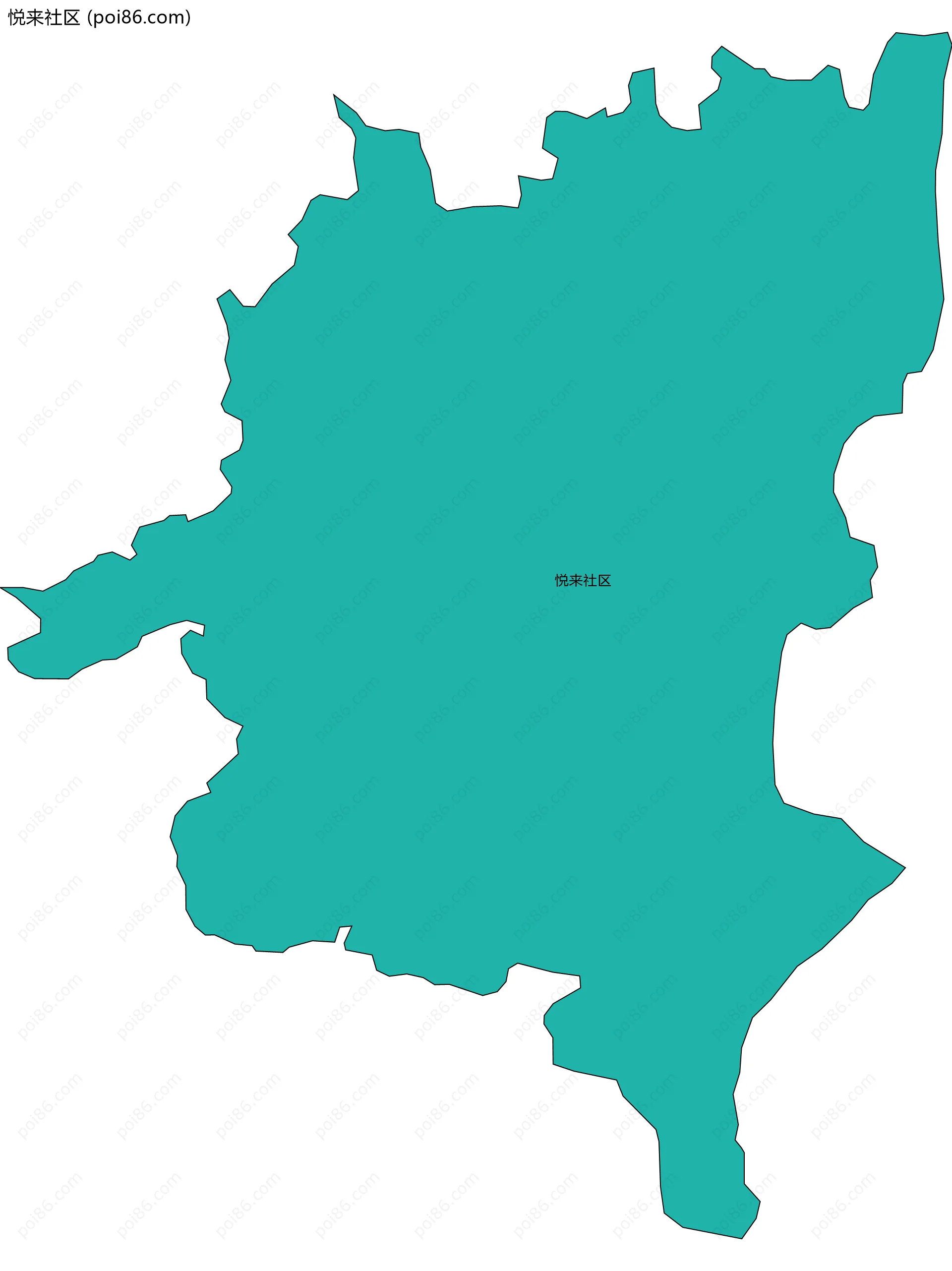 悦来社区边界地图