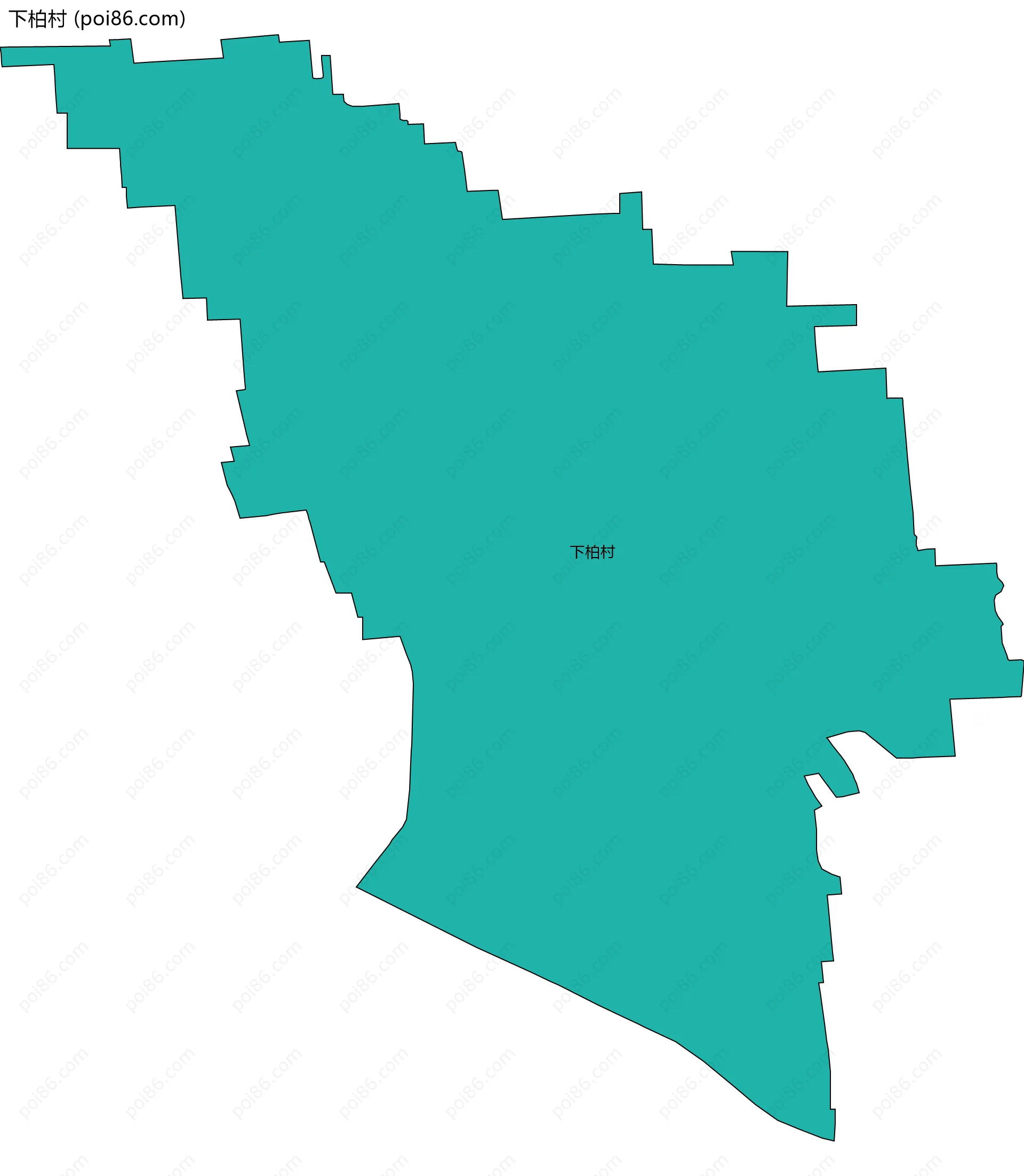 下柏村边界地图