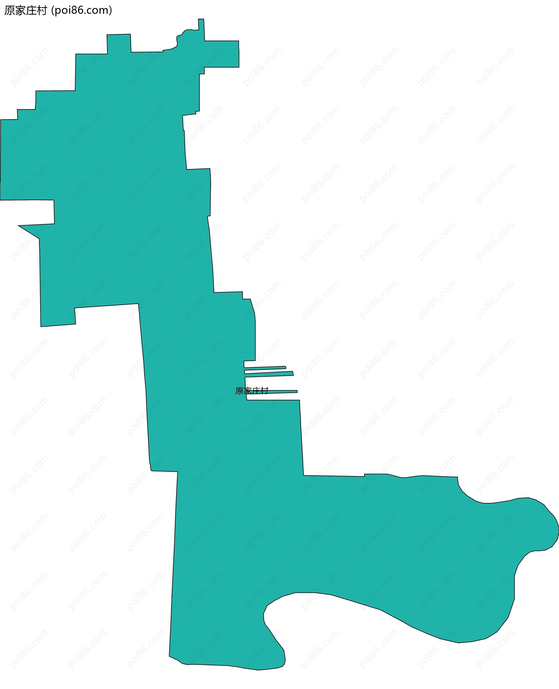 原家庄村边界地图