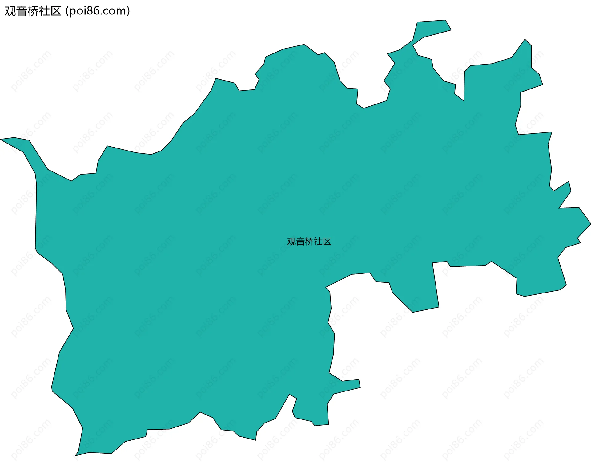 观音桥社区边界地图