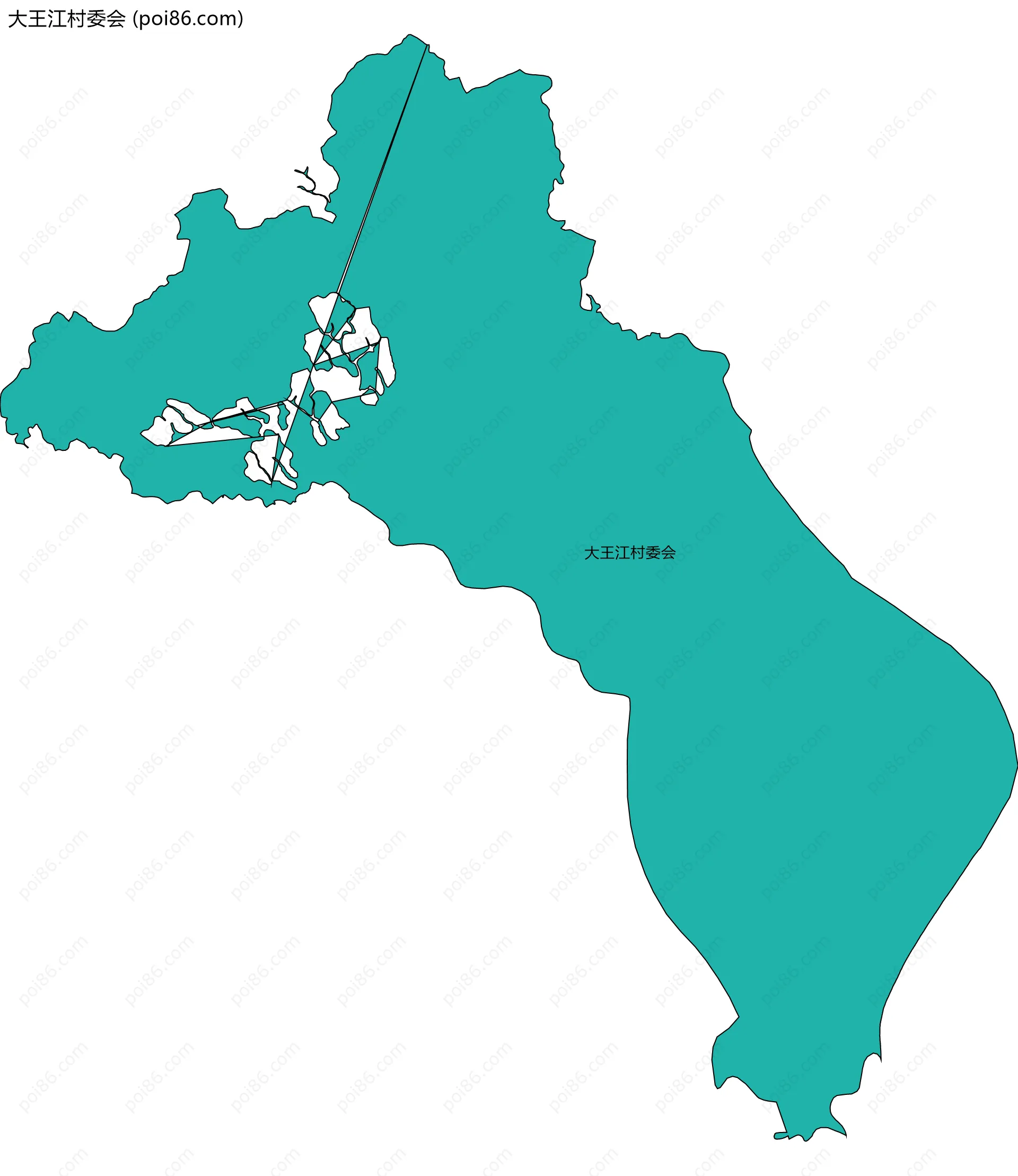 大王江村委会边界地图