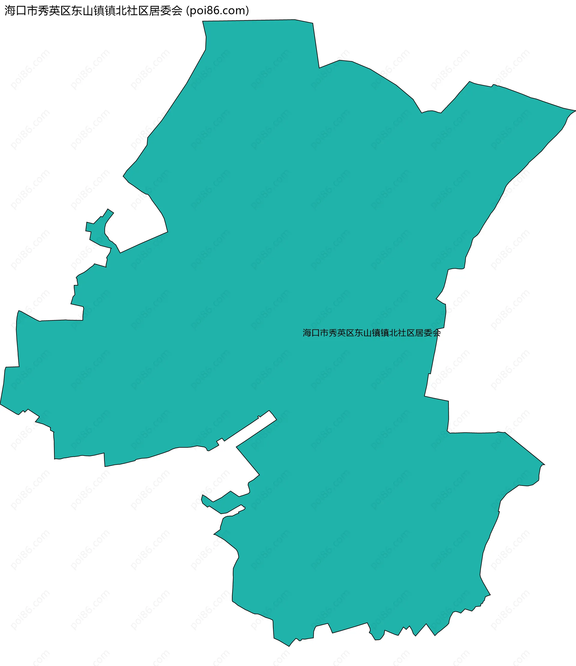 海口市秀英区东山镇镇北社区居委会边界地图