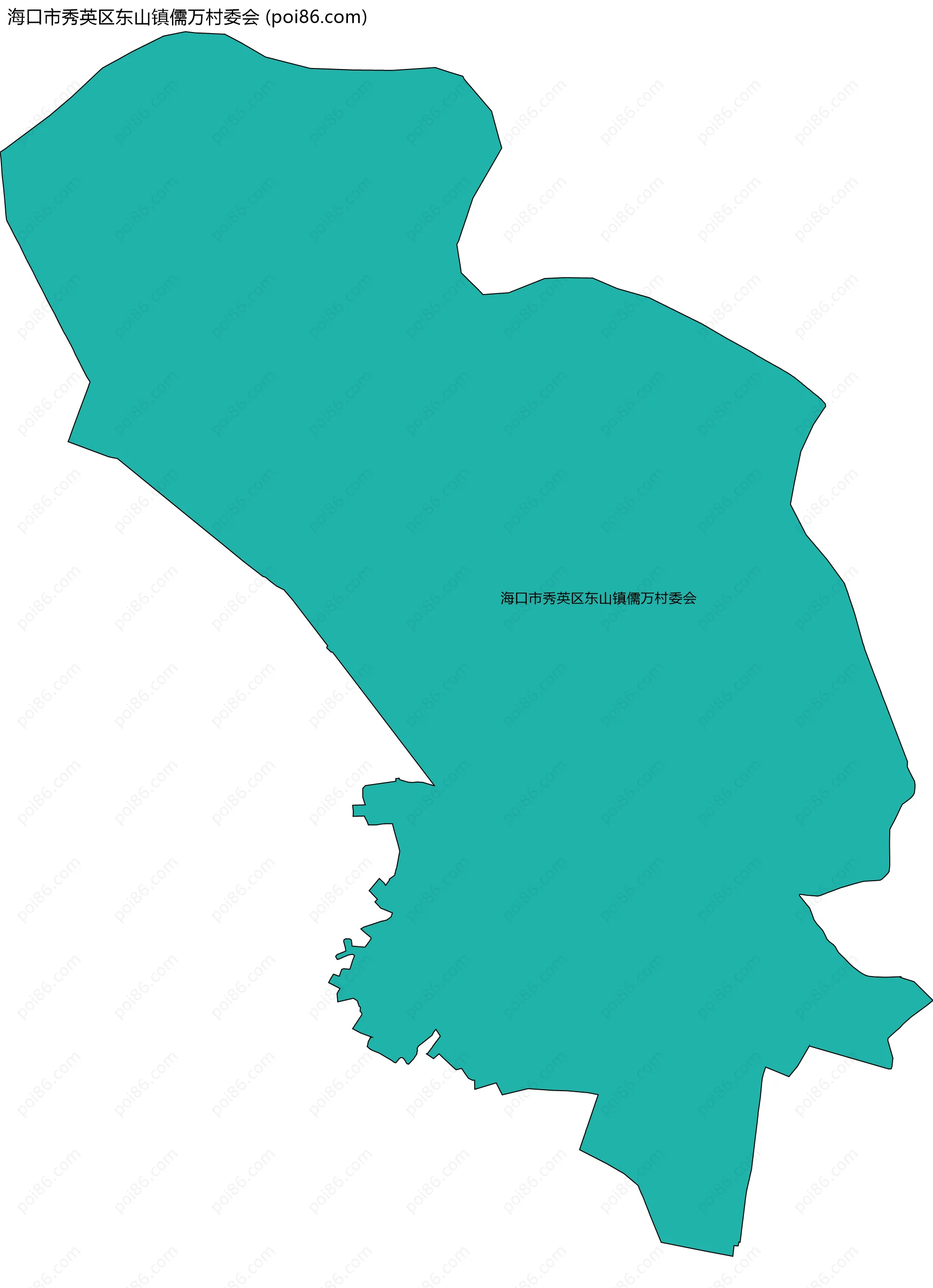 海口市秀英区东山镇儒万村委会边界地图