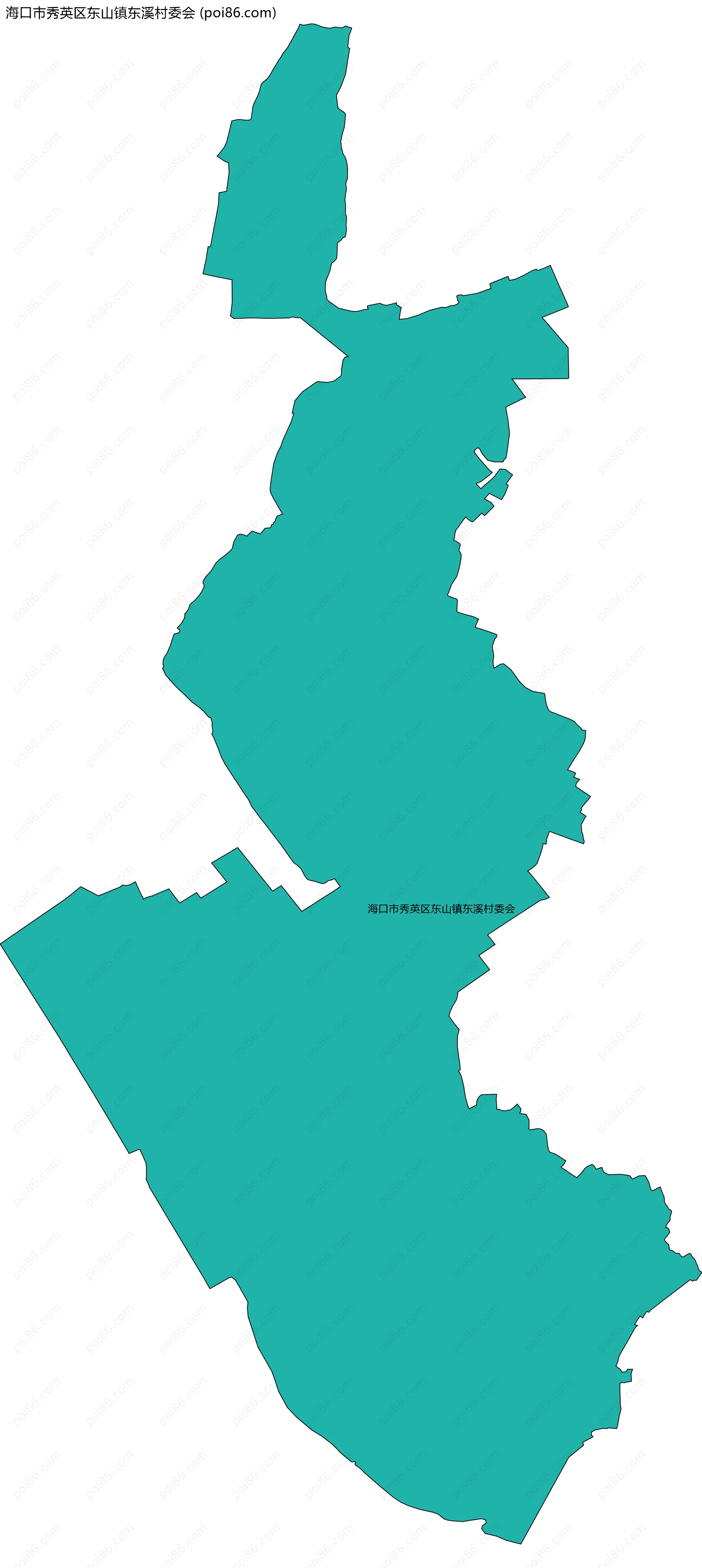 海口市秀英区东山镇东溪村委会边界地图