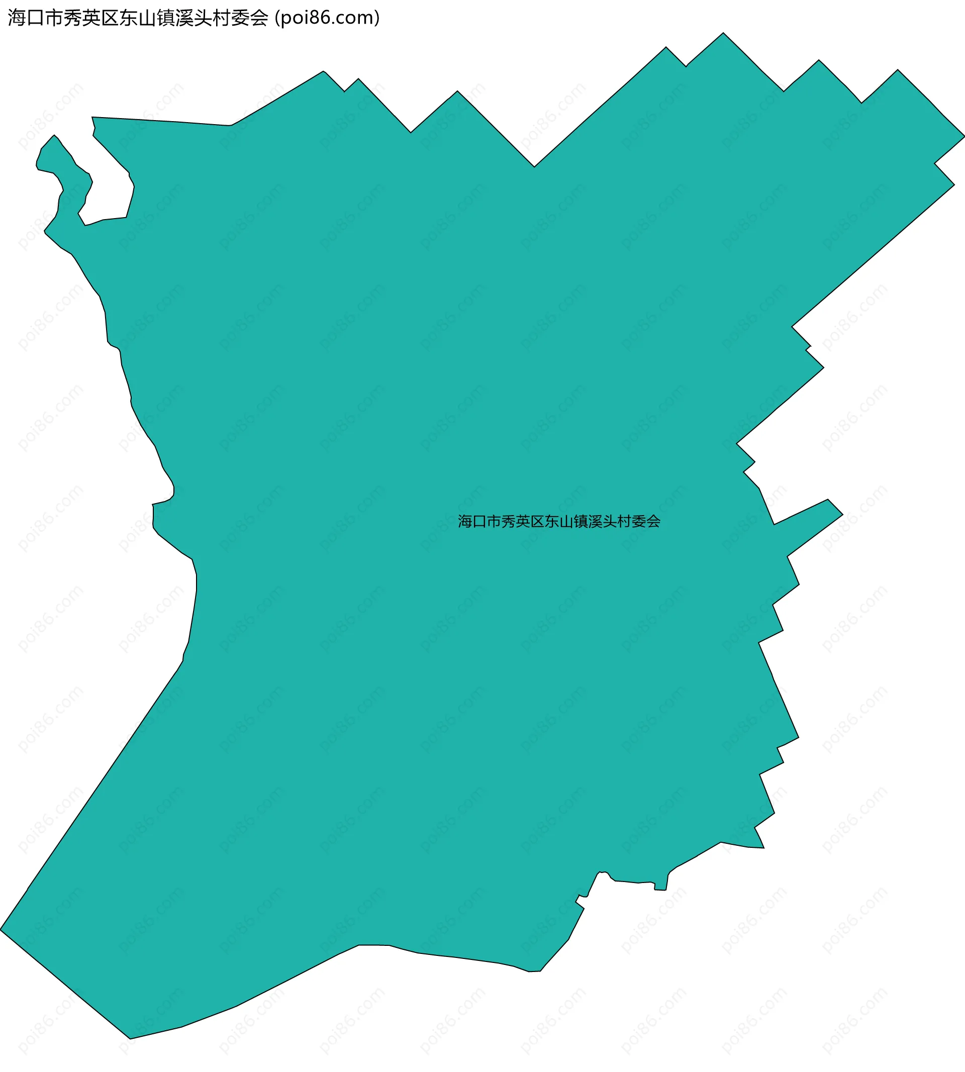 海口市秀英区东山镇溪头村委会边界地图