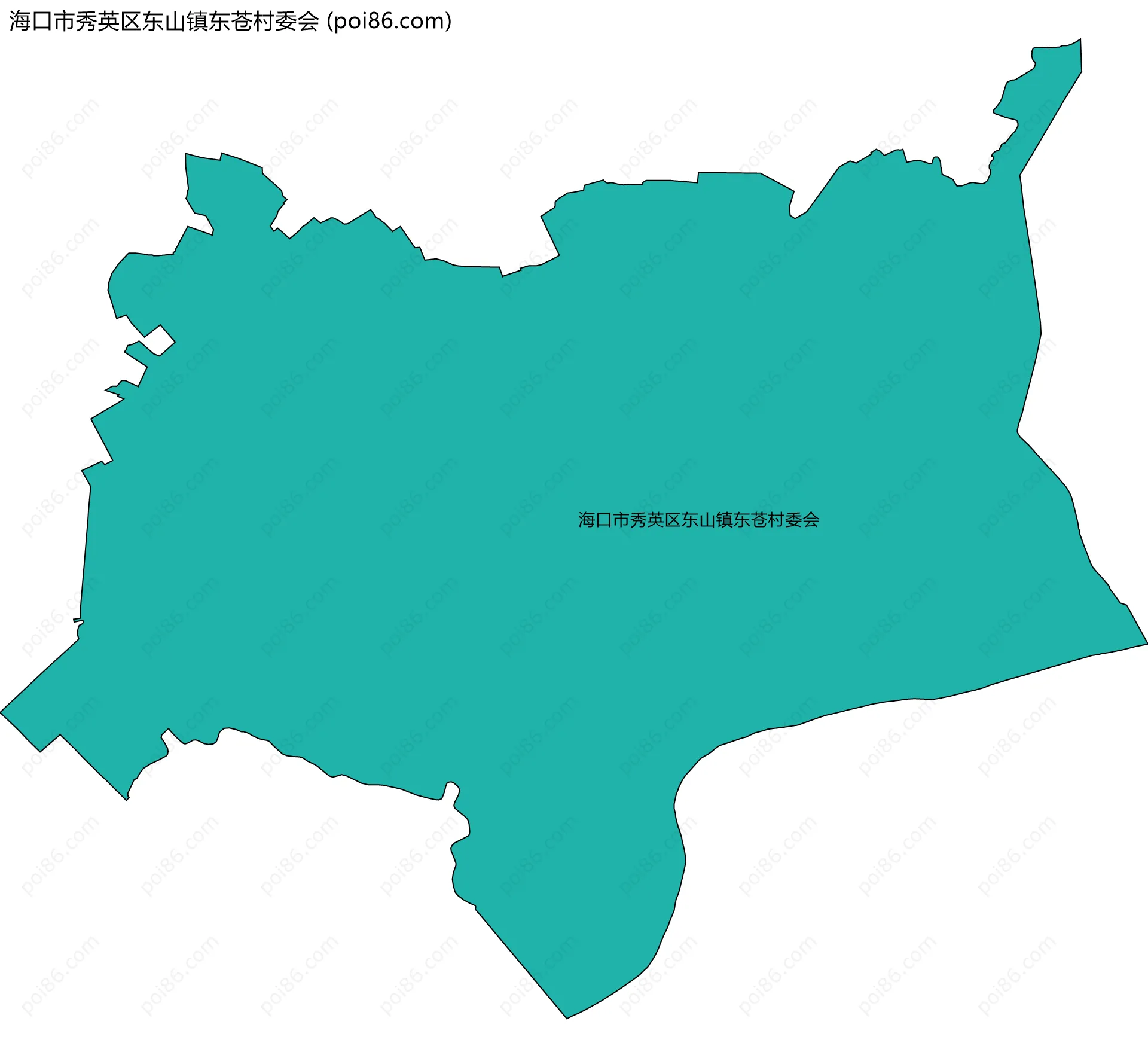 海口市秀英区东山镇东苍村委会边界地图