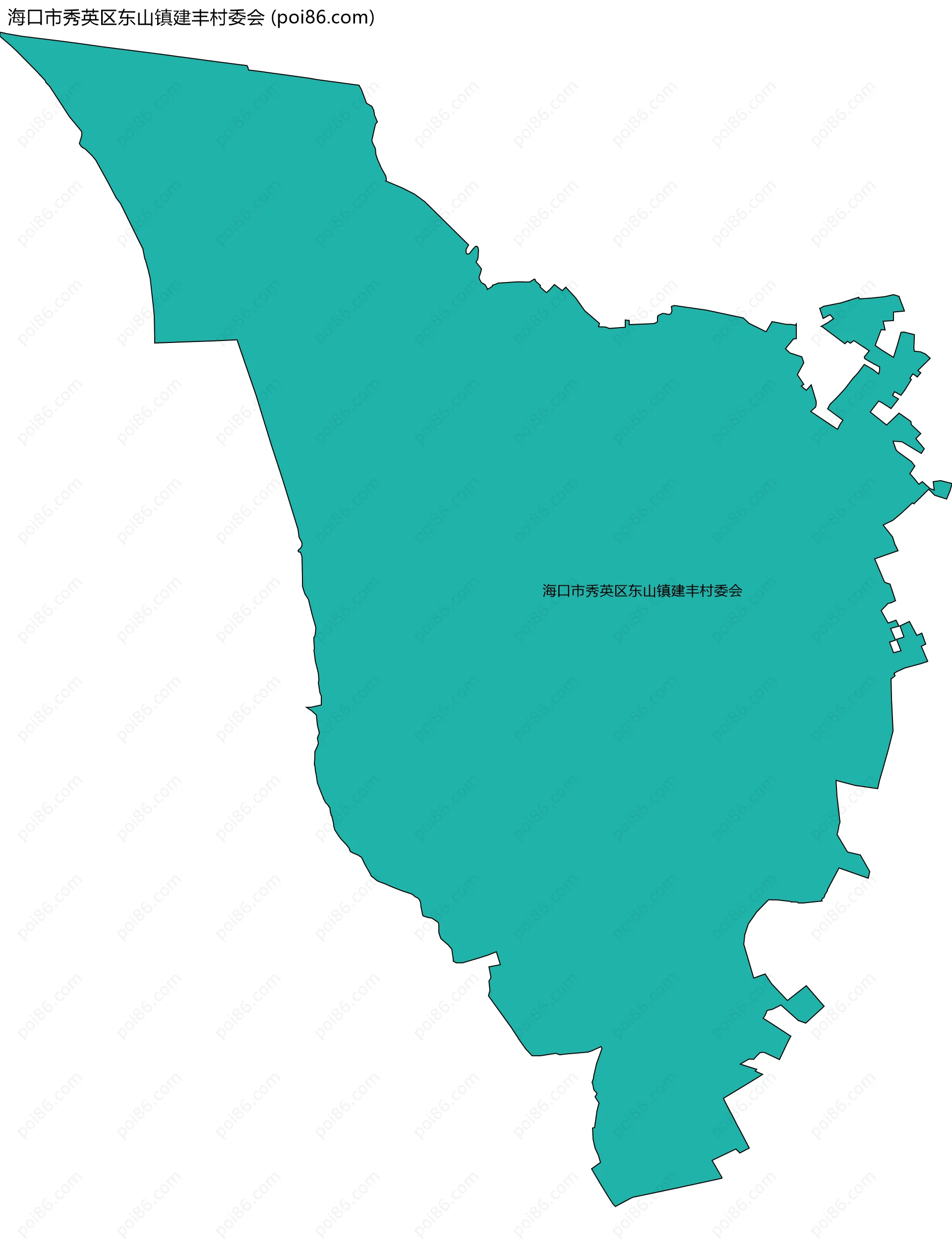 海口市秀英区东山镇建丰村委会边界地图