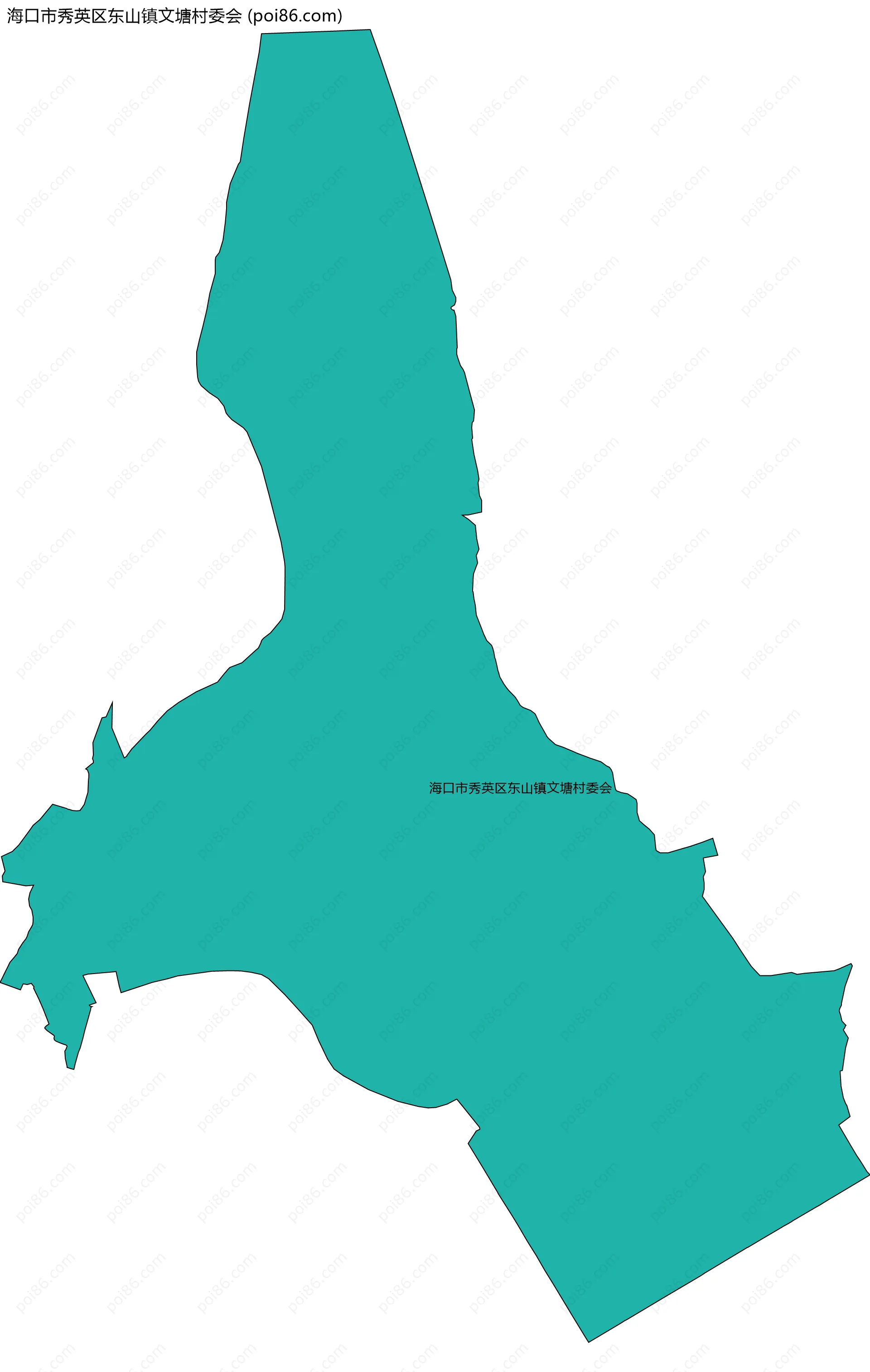 海口市秀英区东山镇文塘村委会边界地图