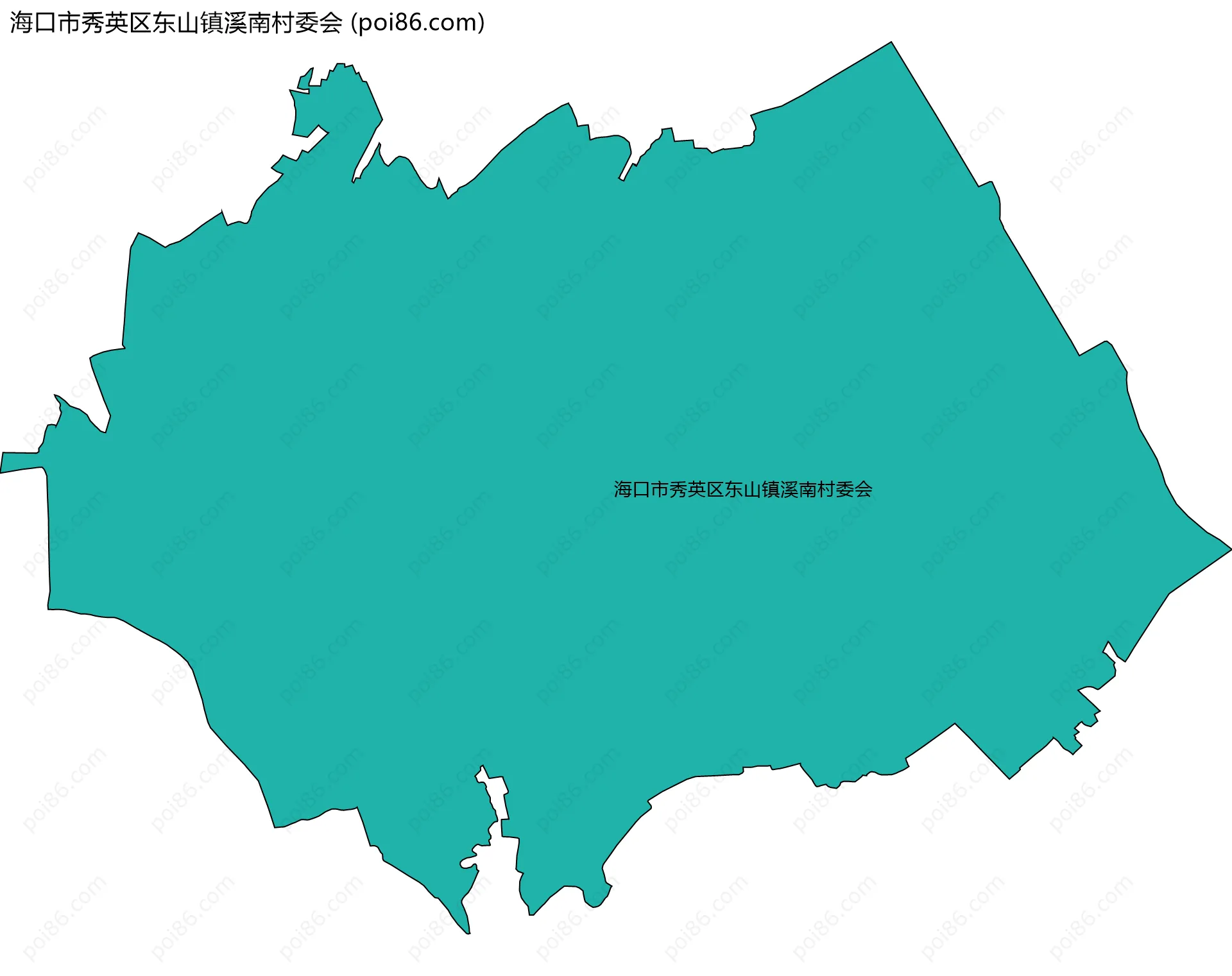 海口市秀英区东山镇溪南村委会边界地图