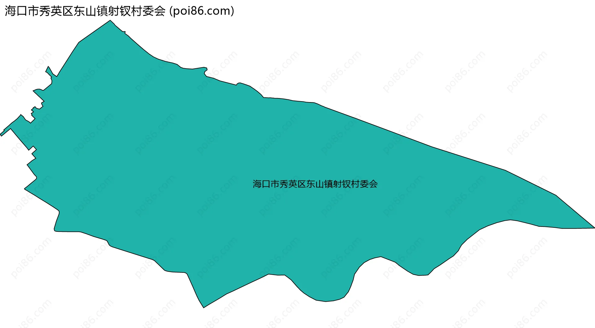 海口市秀英区东山镇射钗村委会边界地图