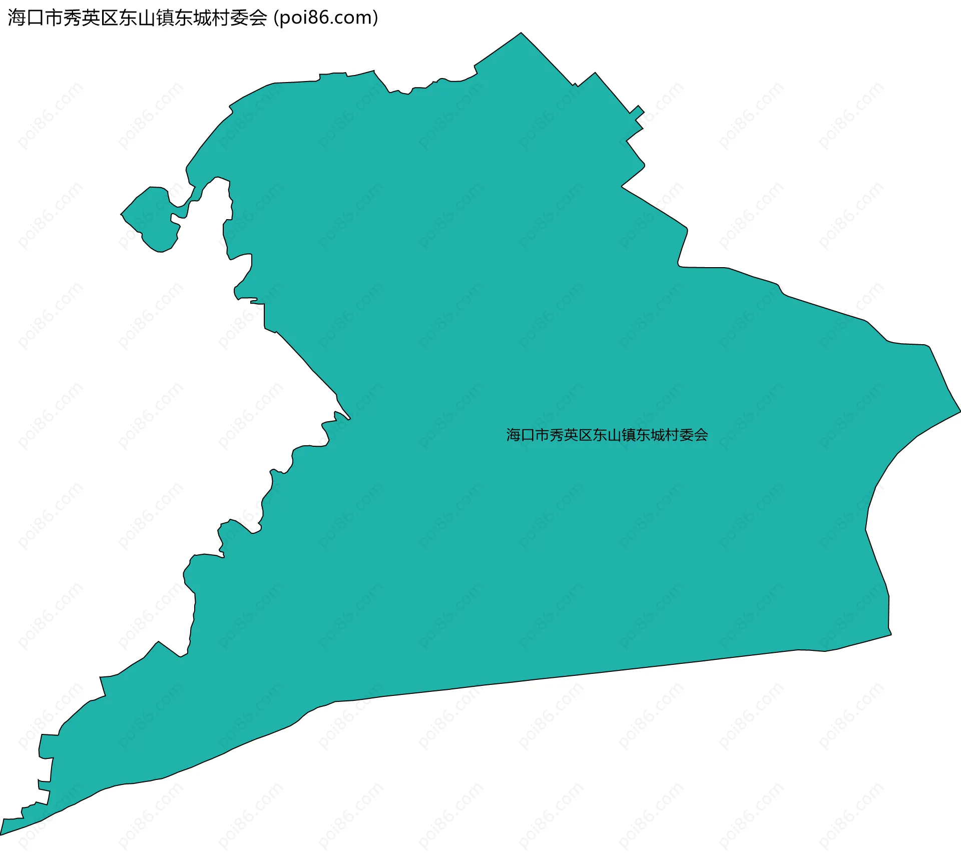 海口市秀英区东山镇东城村委会边界地图