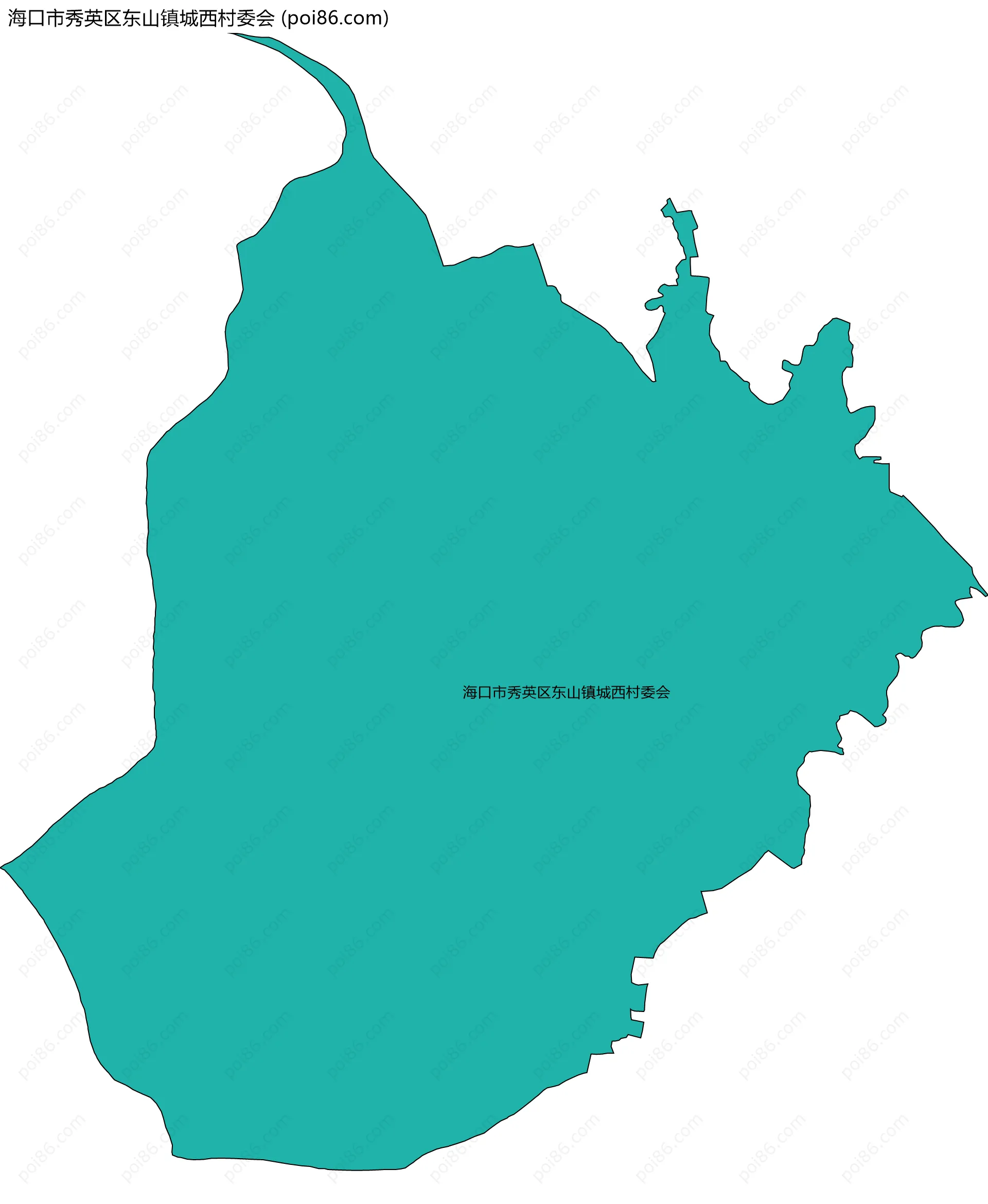 海口市秀英区东山镇城西村委会边界地图