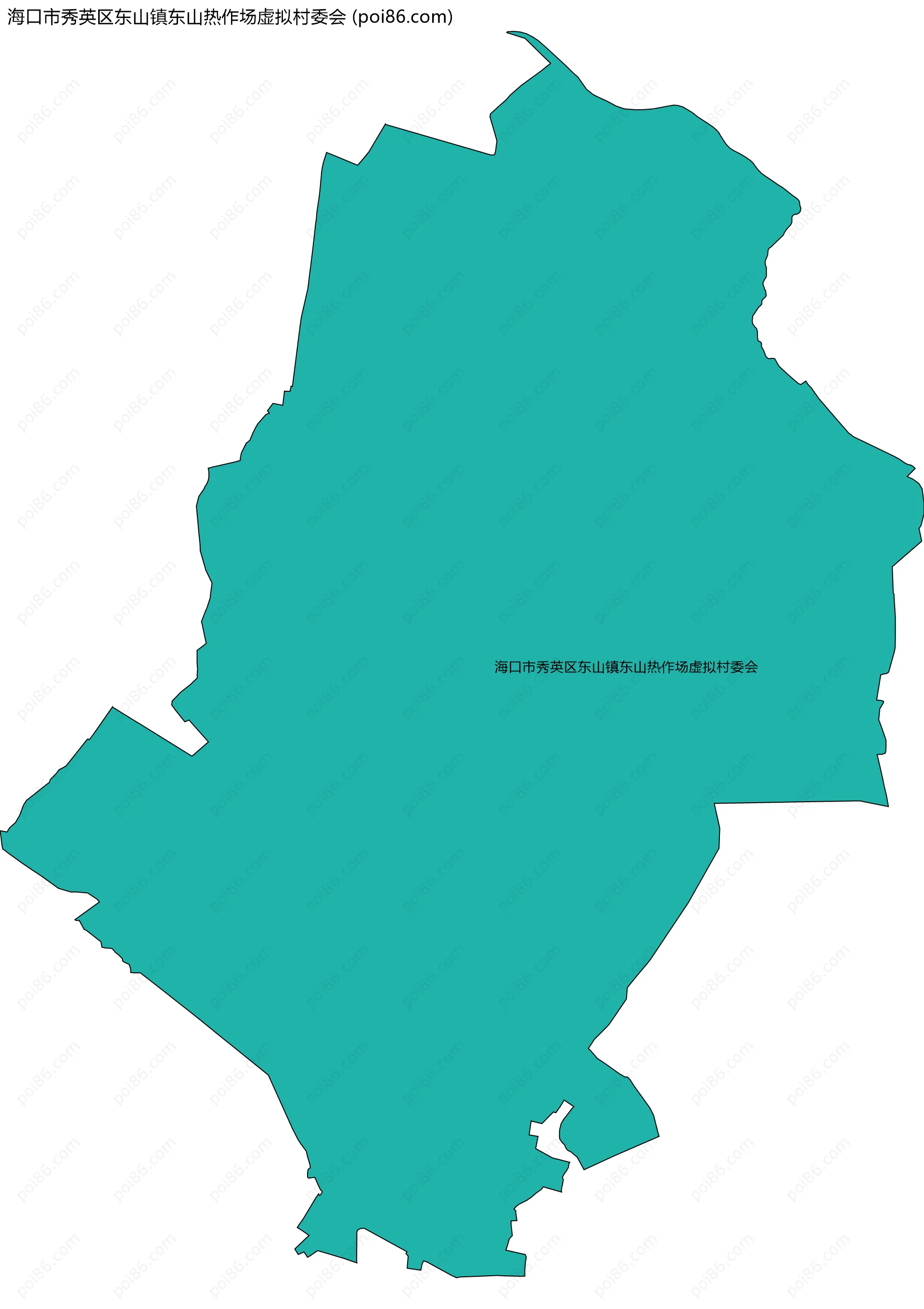 海口市秀英区东山镇东山热作场虚拟村委会边界地图