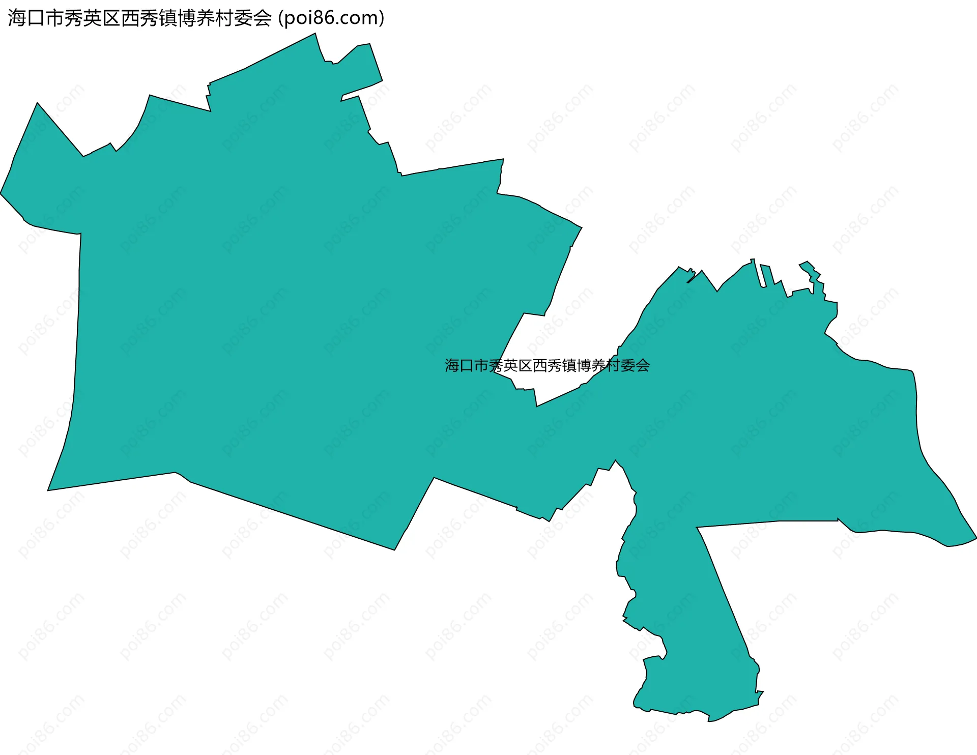 海口市秀英区西秀镇博养村委会边界地图