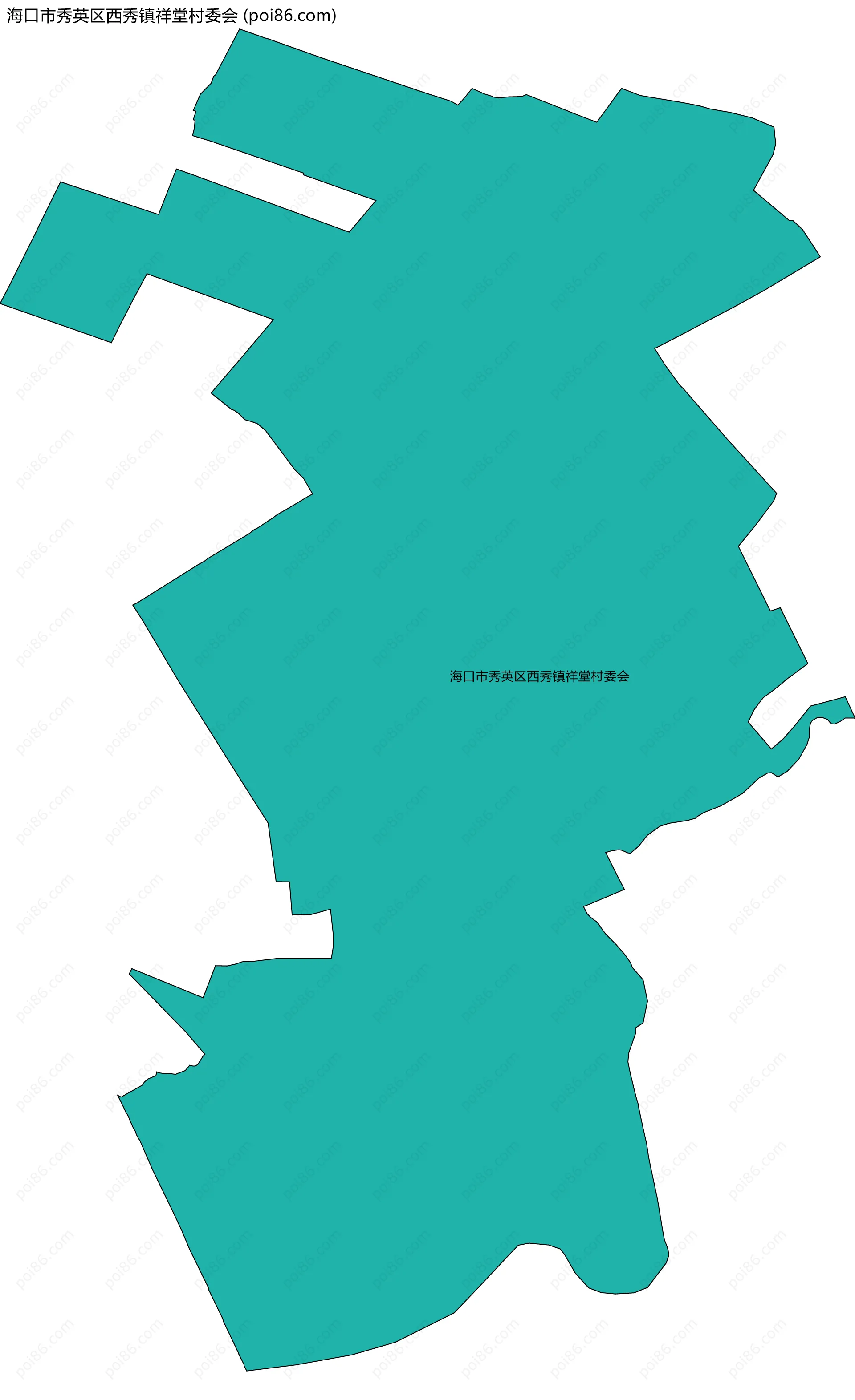 海口市秀英区西秀镇祥堂村委会边界地图