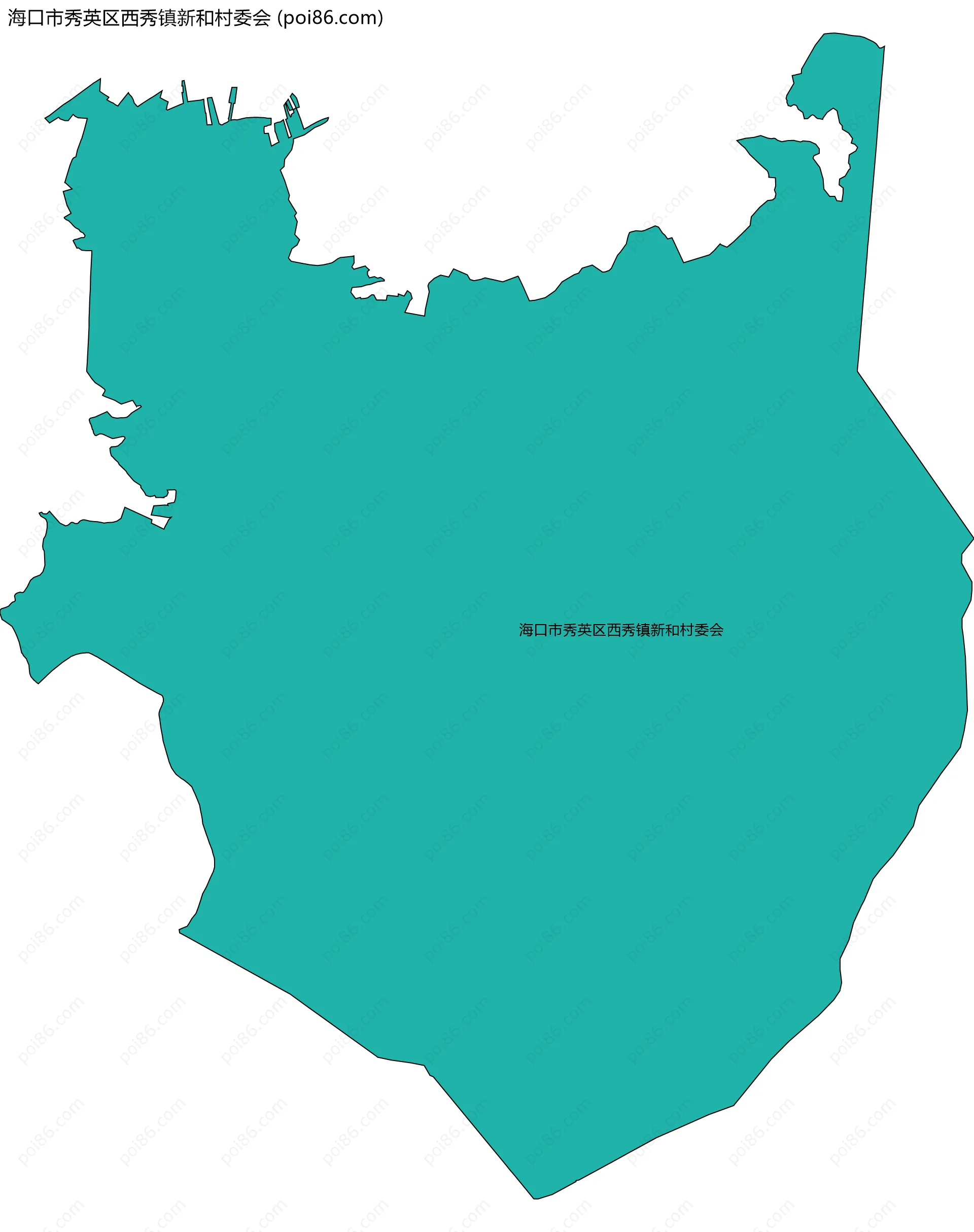 海口市秀英区西秀镇新和村委会边界地图