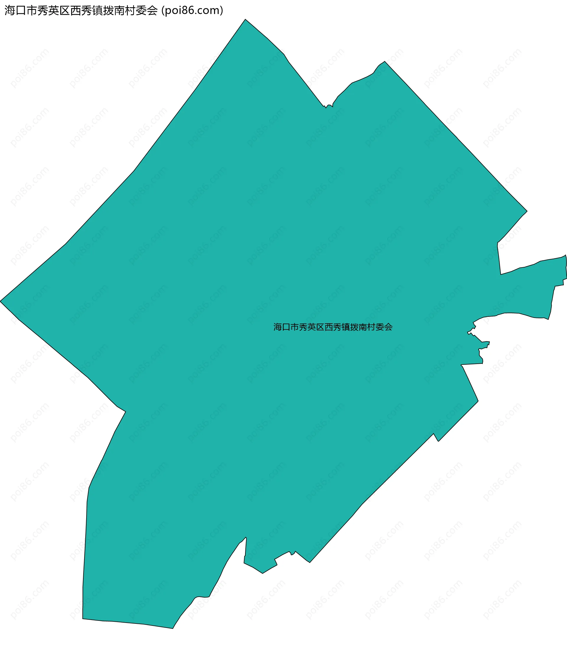 海口市秀英区西秀镇拨南村委会边界地图