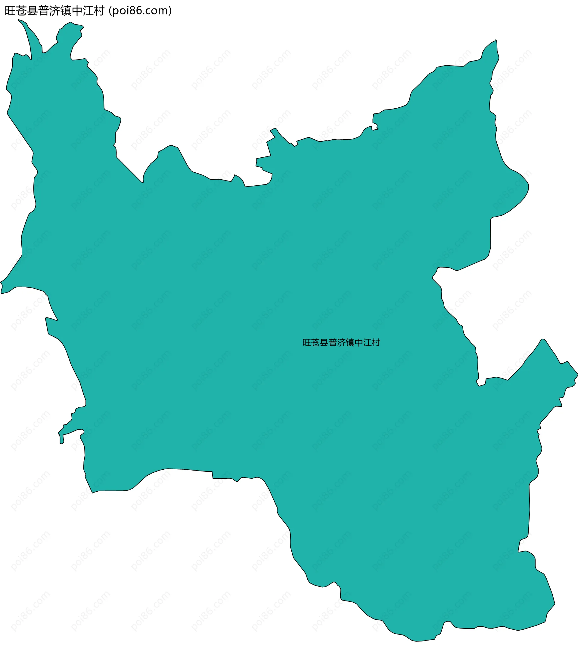 旺苍县普济镇中江村边界地图