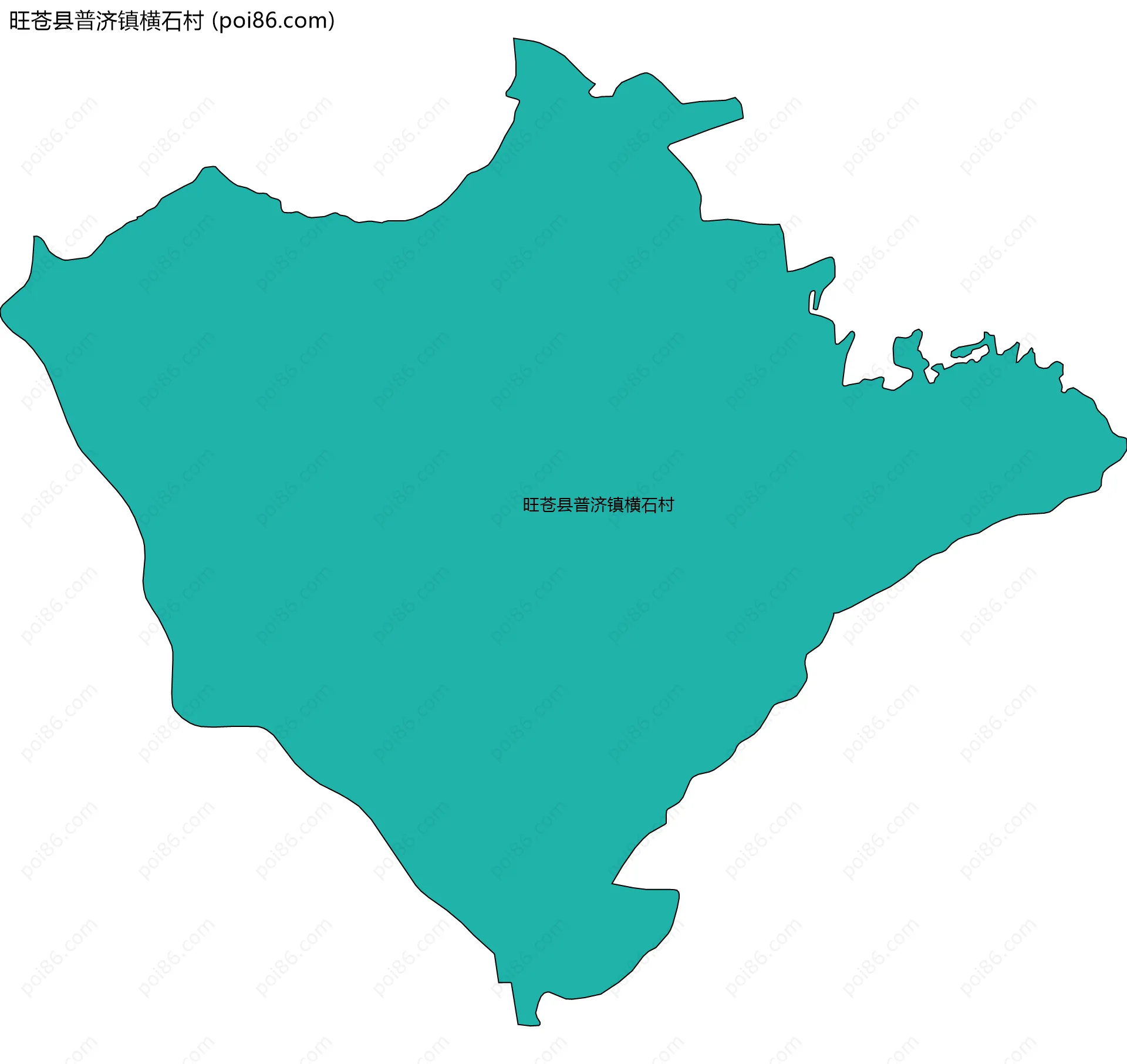 旺苍县普济镇横石村边界地图