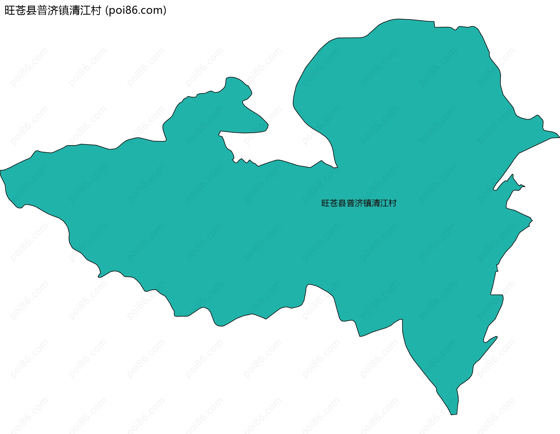 旺苍县普济镇清江村边界地图