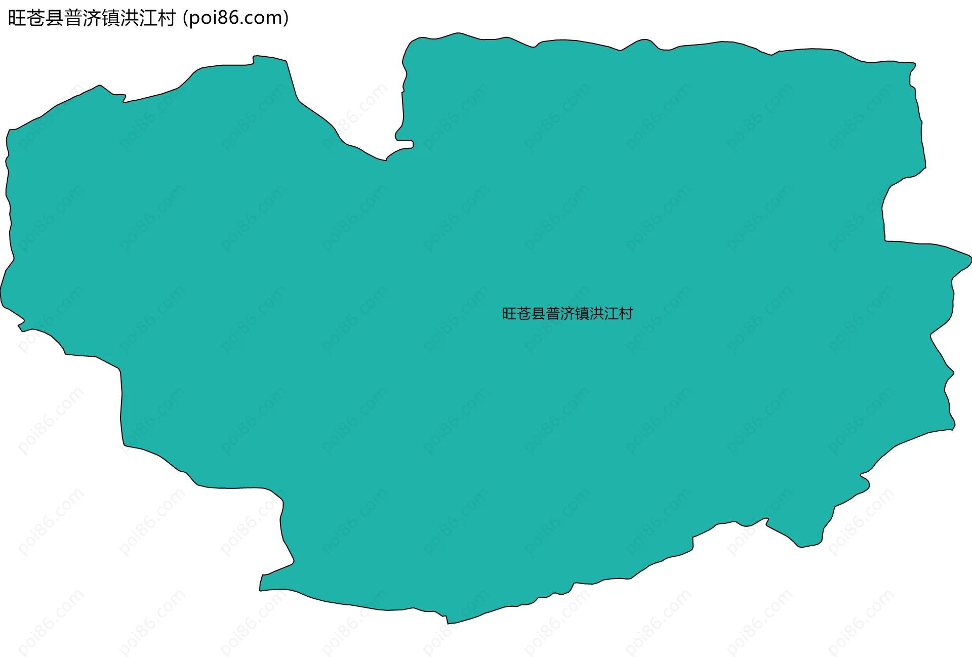 旺苍县普济镇洪江村边界地图