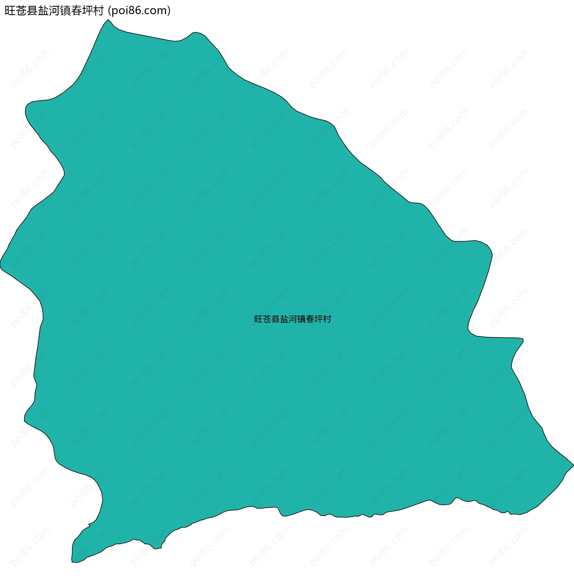 旺苍县盐河镇春坪村边界地图