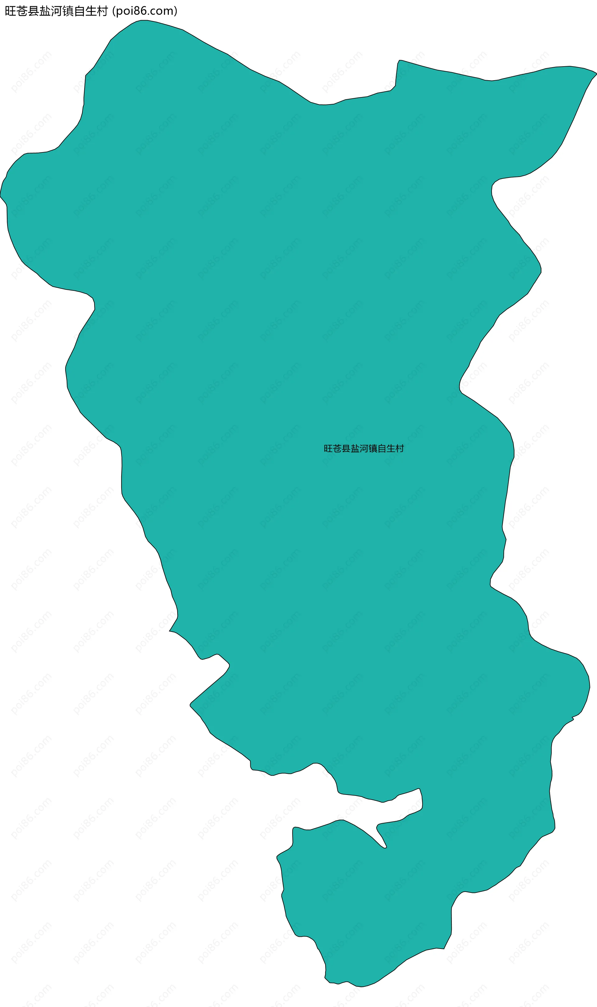 旺苍县盐河镇自生村边界地图