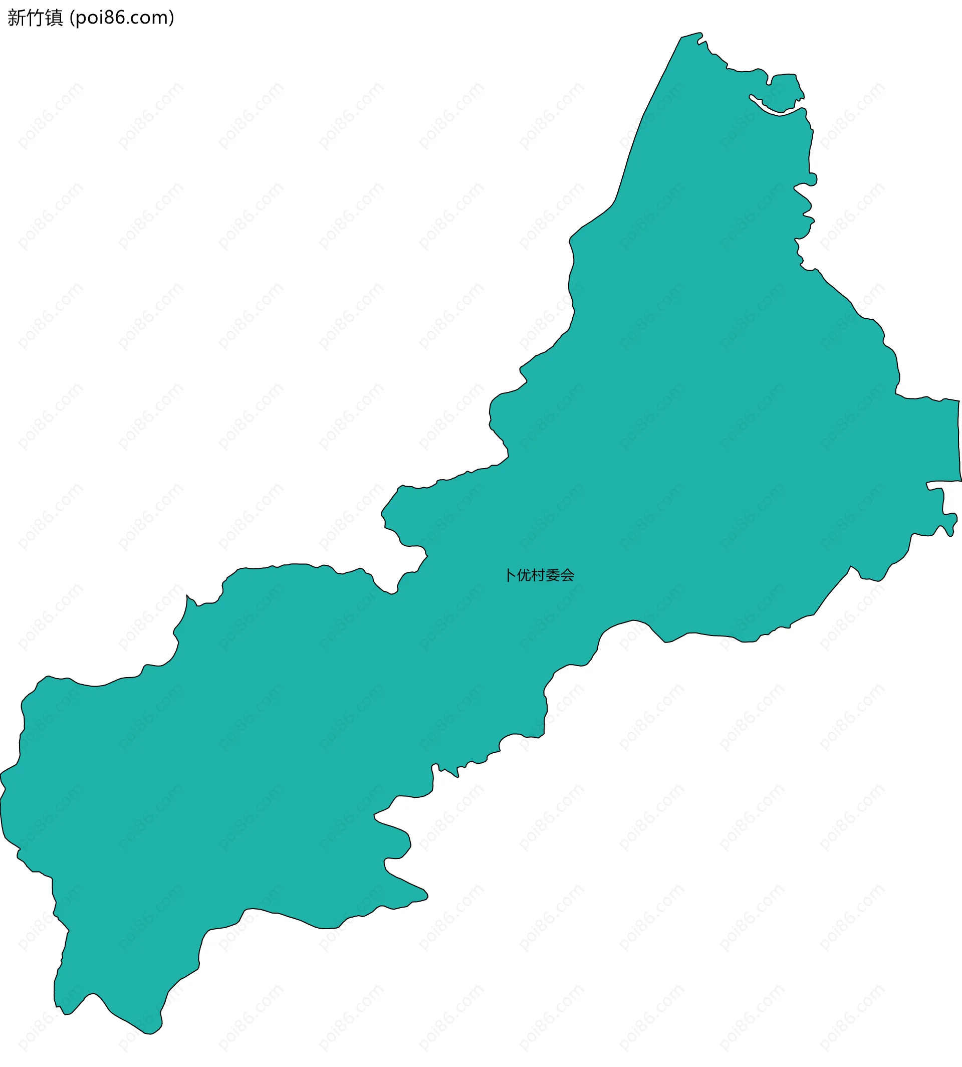 新竹镇边界地图(五级行政区划)