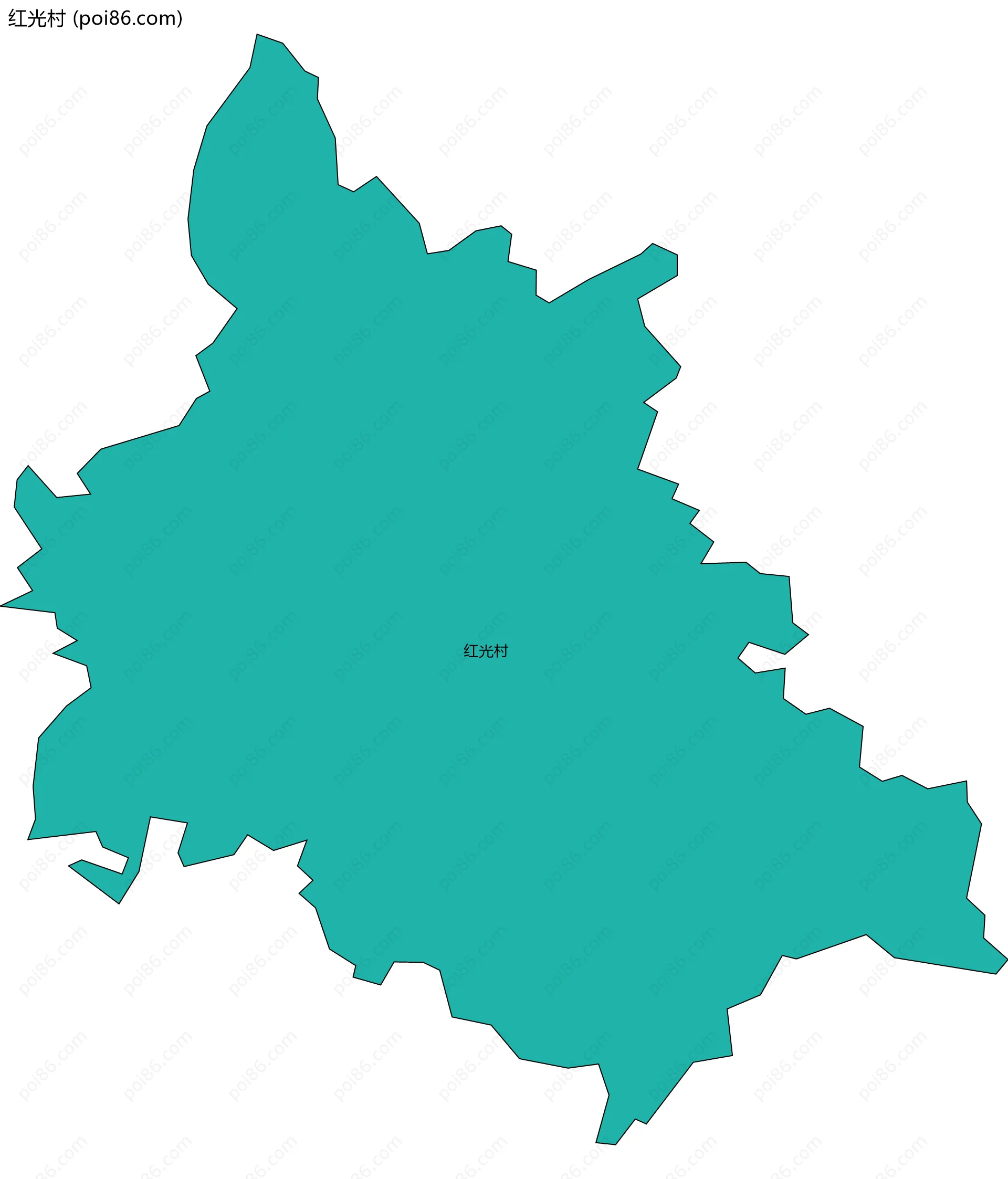 红光村边界地图