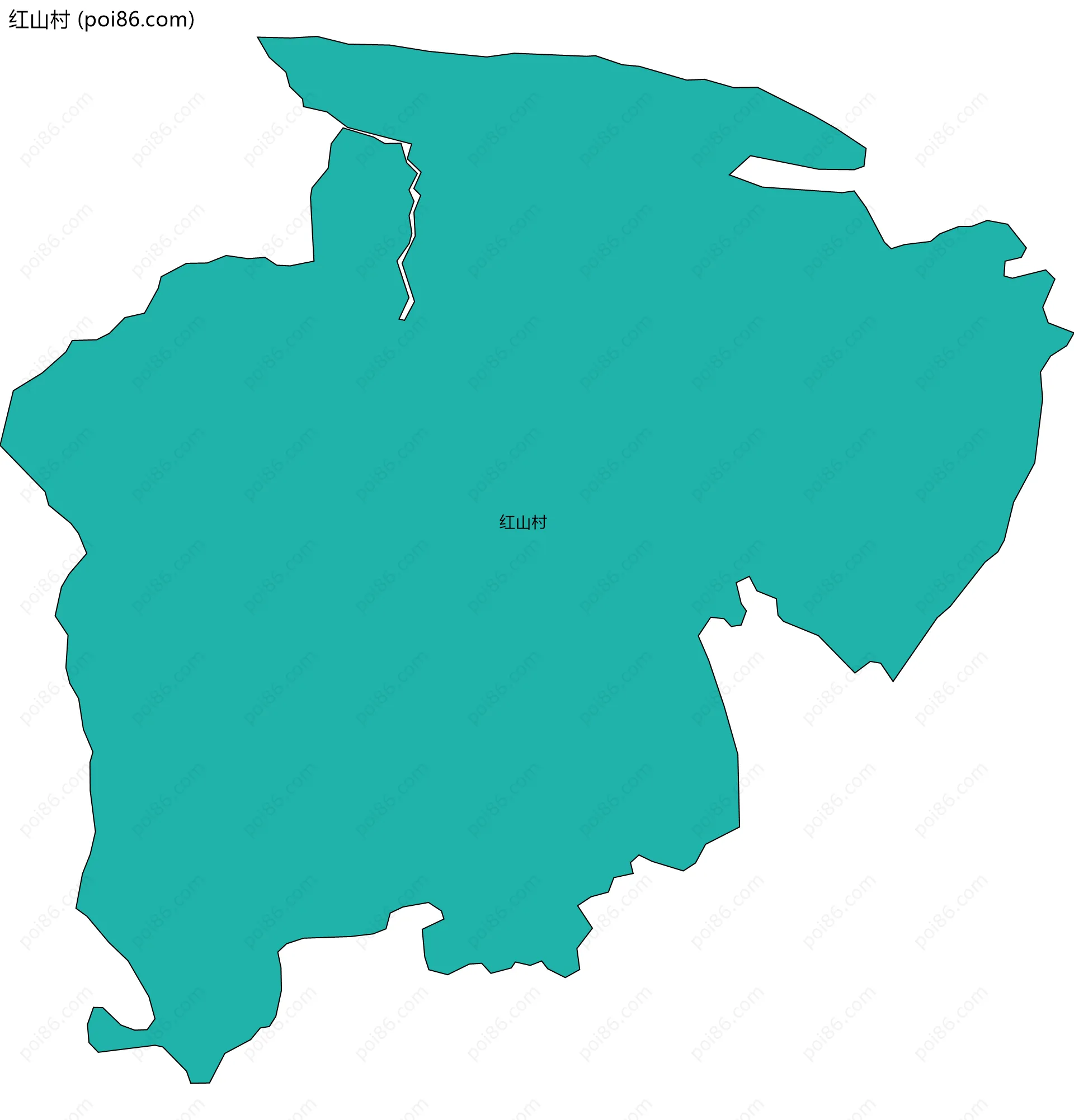 红山村边界地图