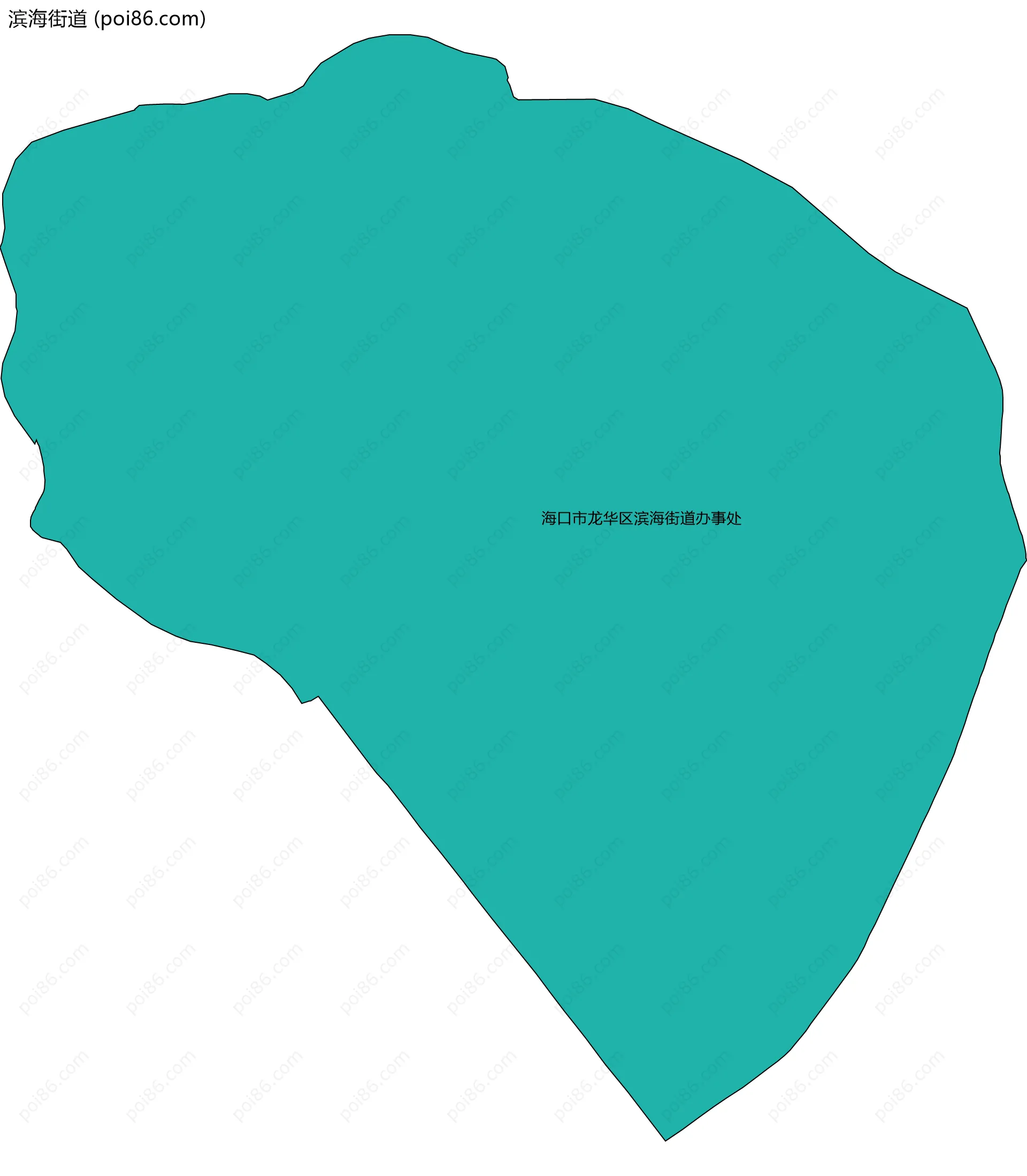 滨海街道边界地图(五级行政区划)