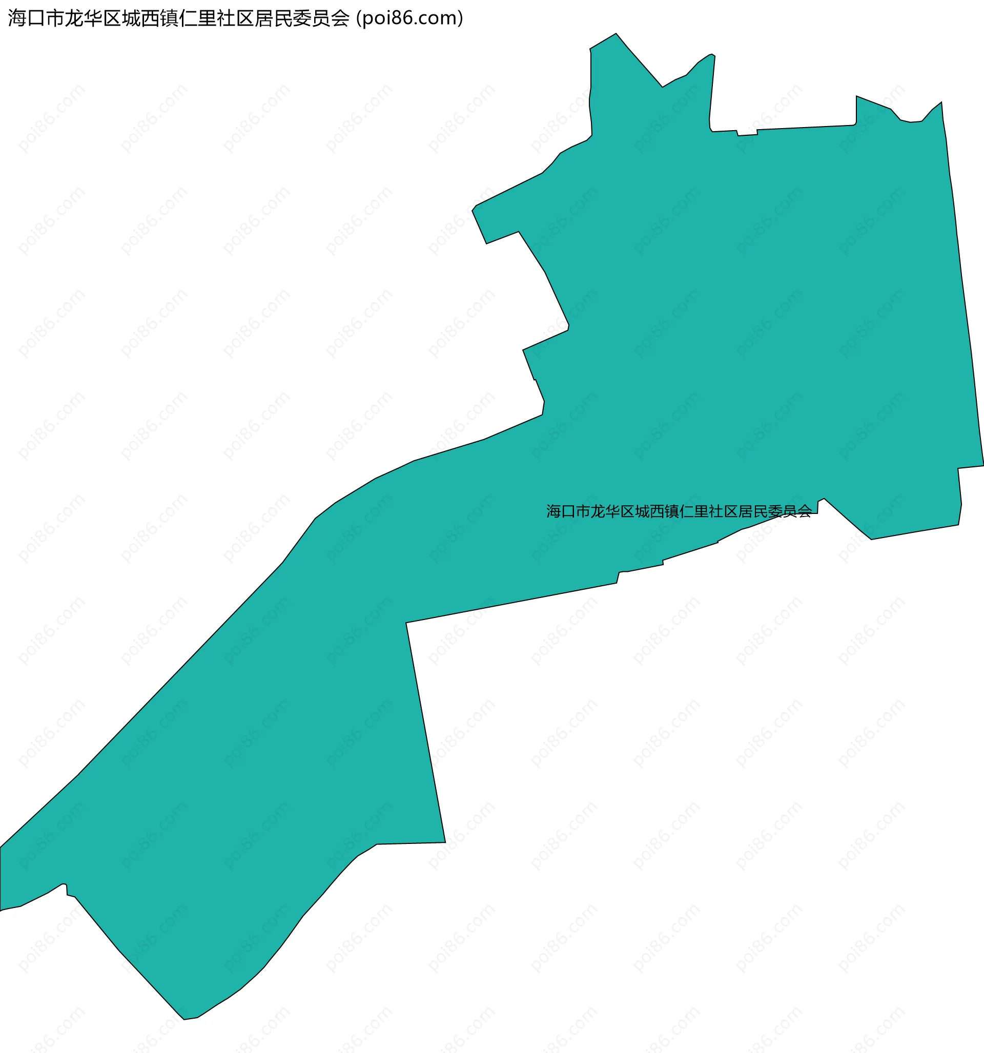 海口市龙华区城西镇仁里社区居民委员会边界地图
