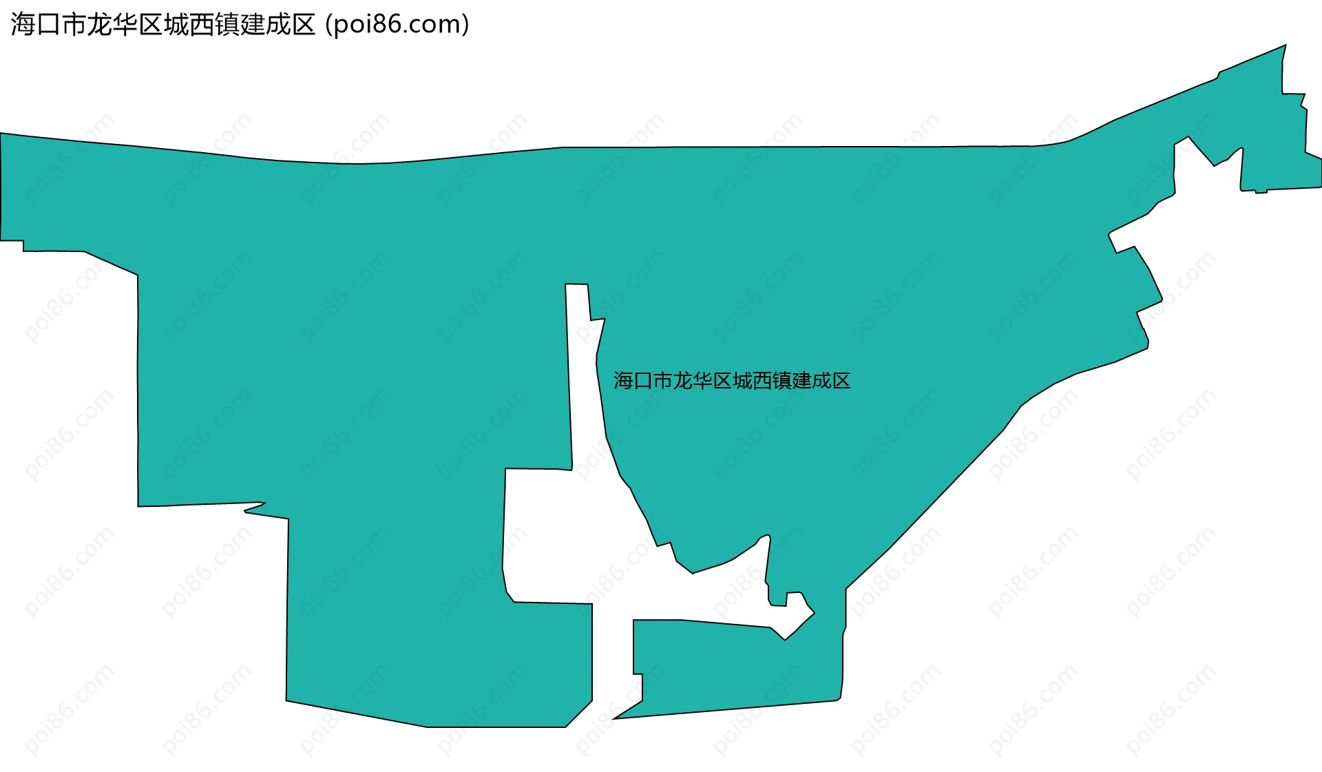 海口市龙华区城西镇建成区边界地图