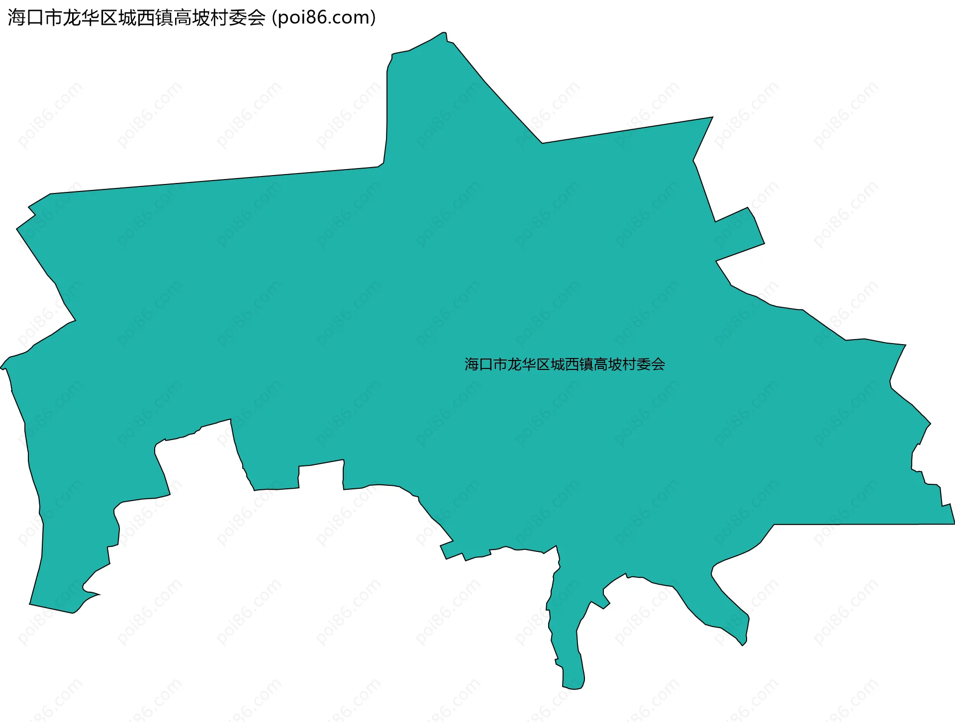 海口市龙华区城西镇高坡村委会边界地图