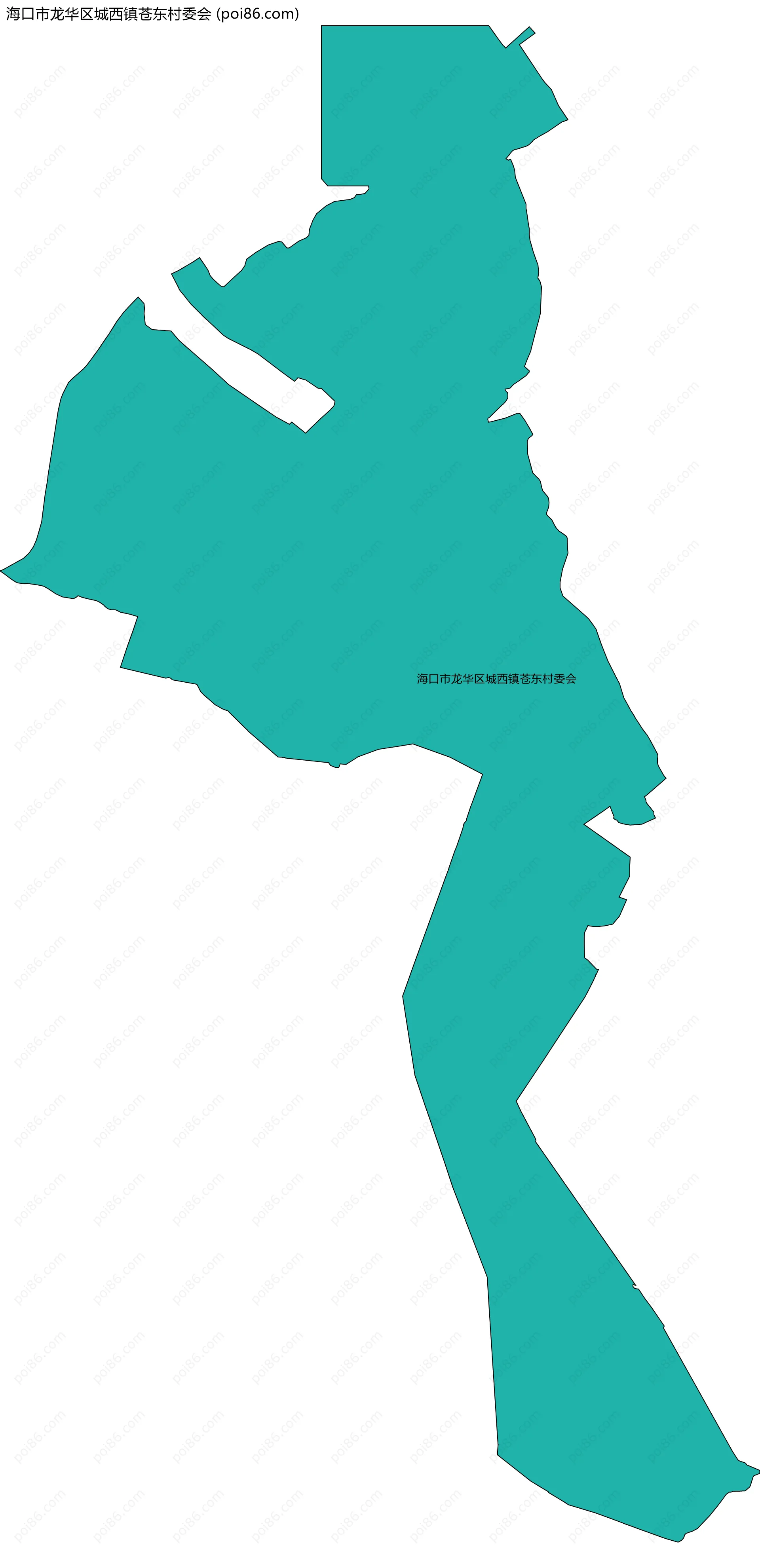 海口市龙华区城西镇苍东村委会边界地图