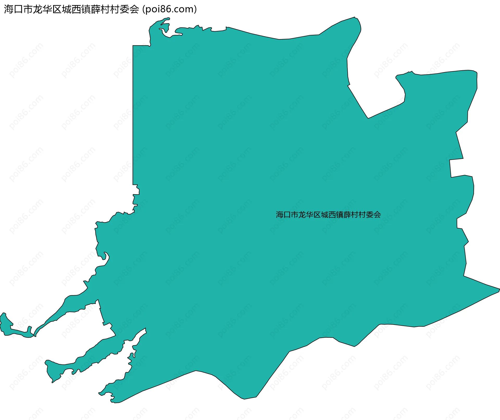 海口市龙华区城西镇薛村村委会边界地图