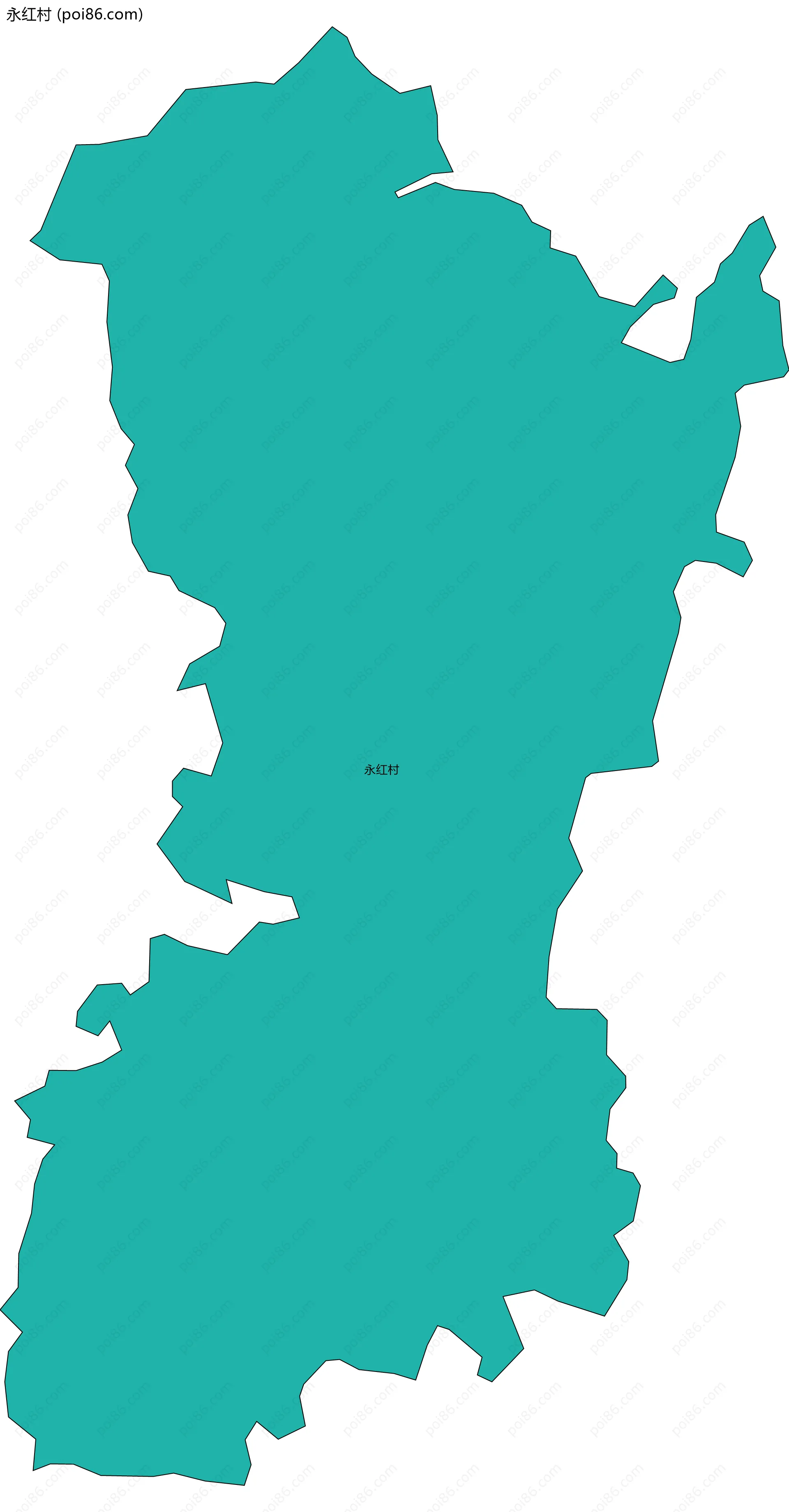 永红村边界地图