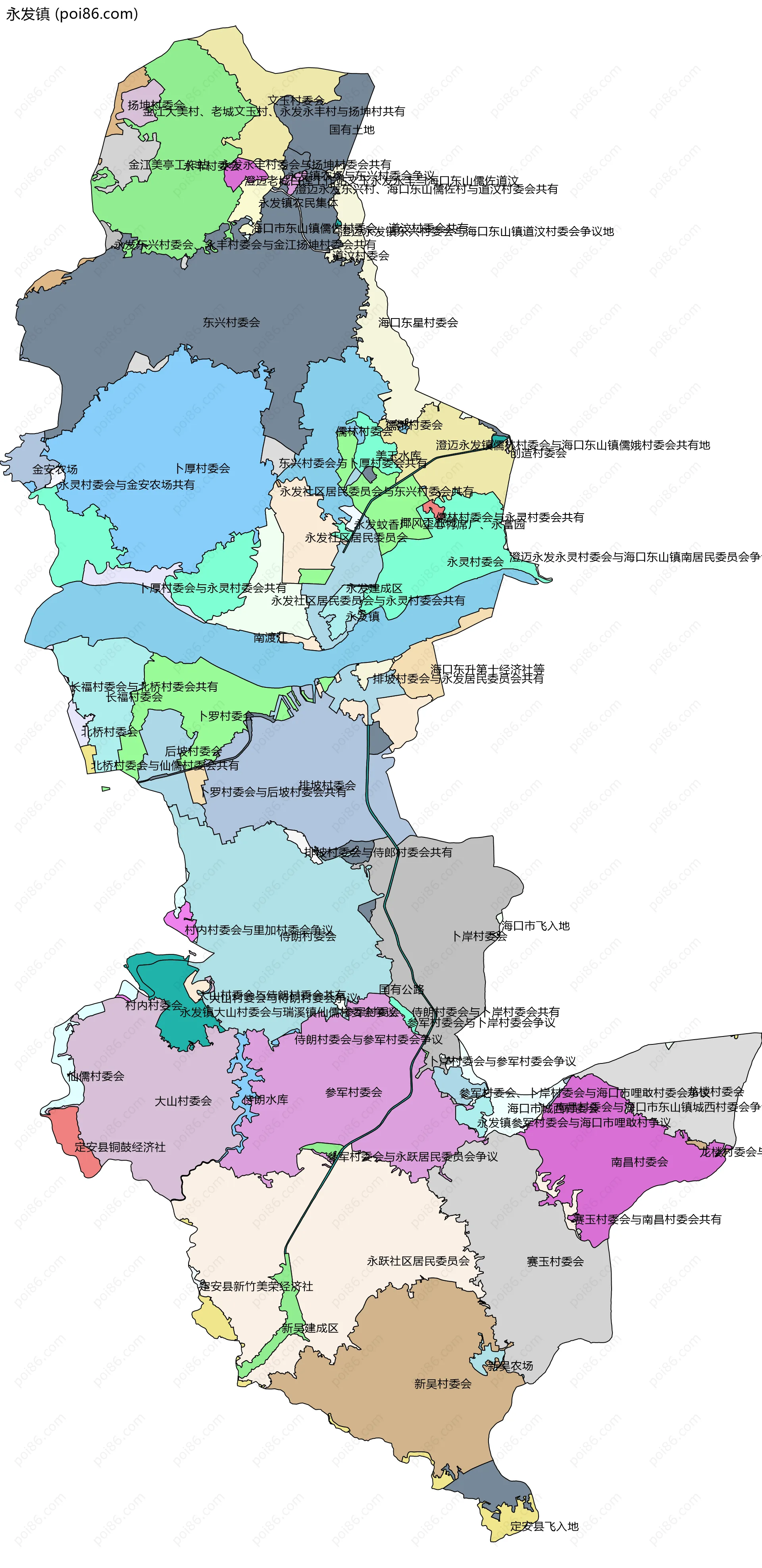 永发镇边界地图(五级行政区划)