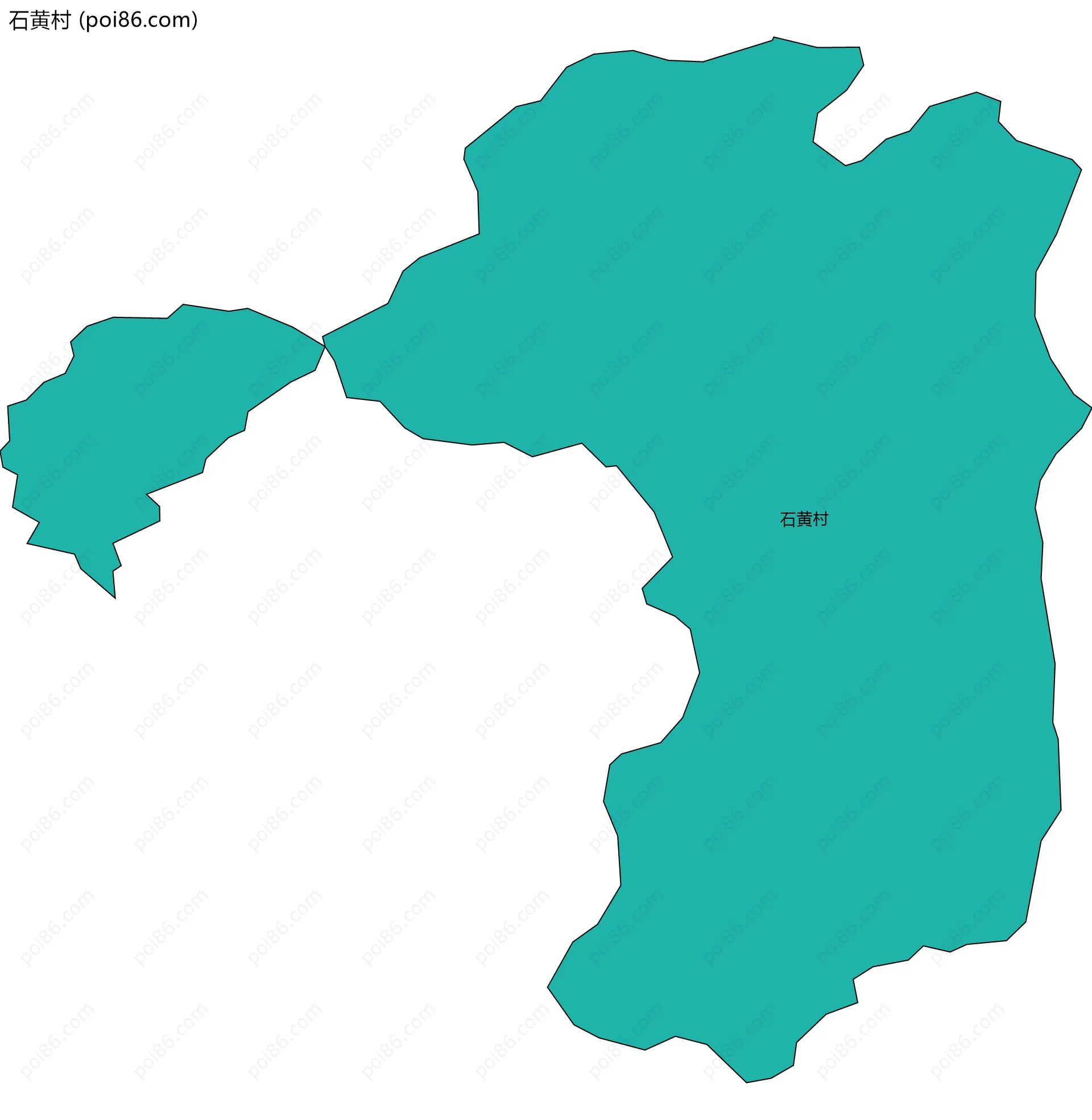 石黄村边界地图