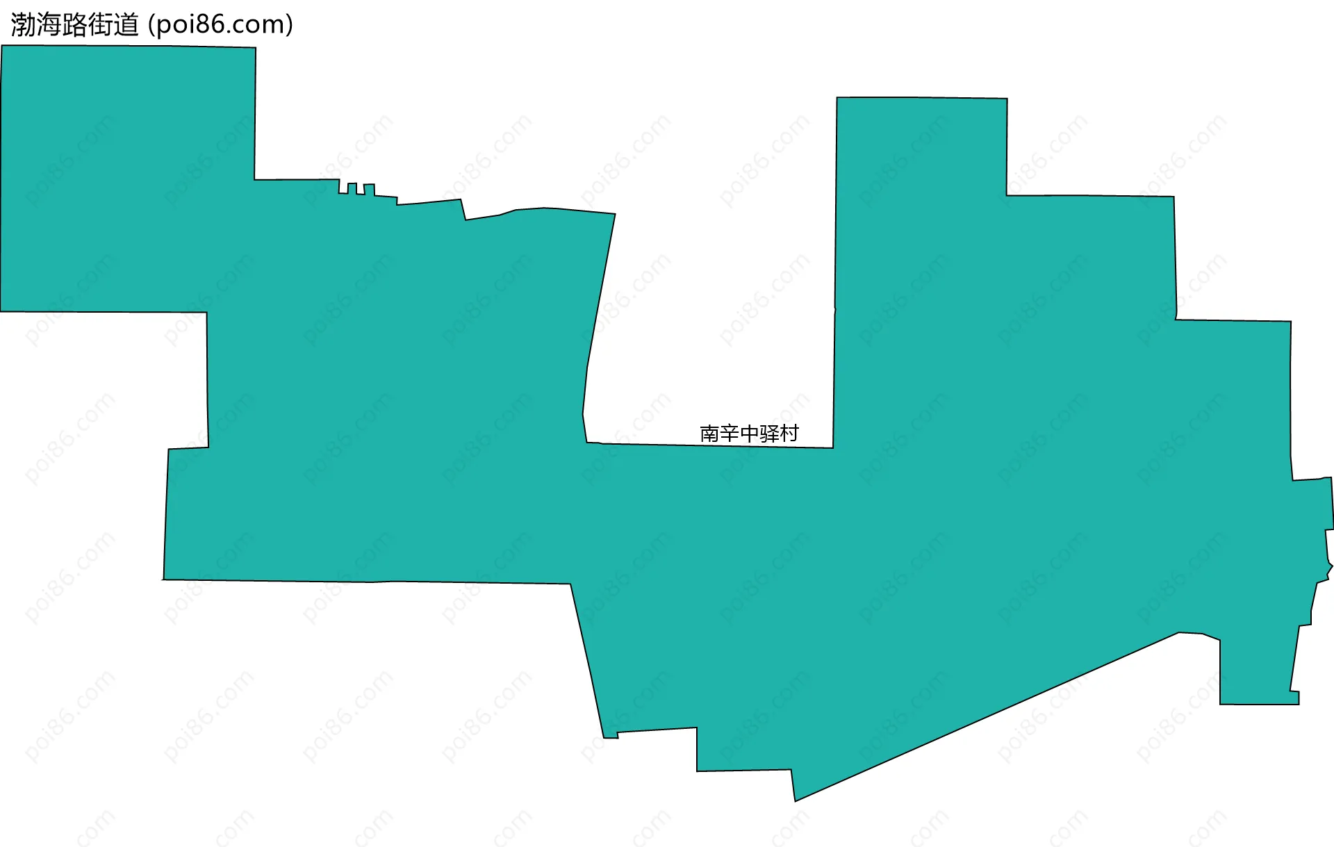 渤海路街道边界地图(五级行政区划)
