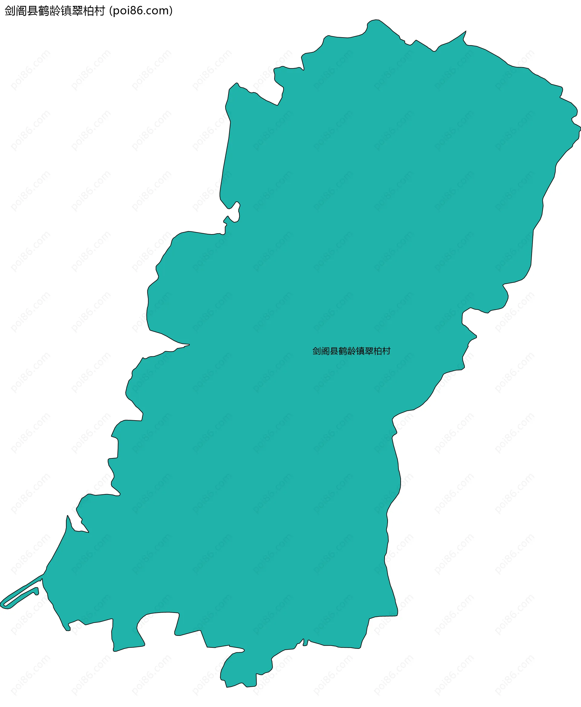 剑阁县鹤龄镇翠柏村边界地图