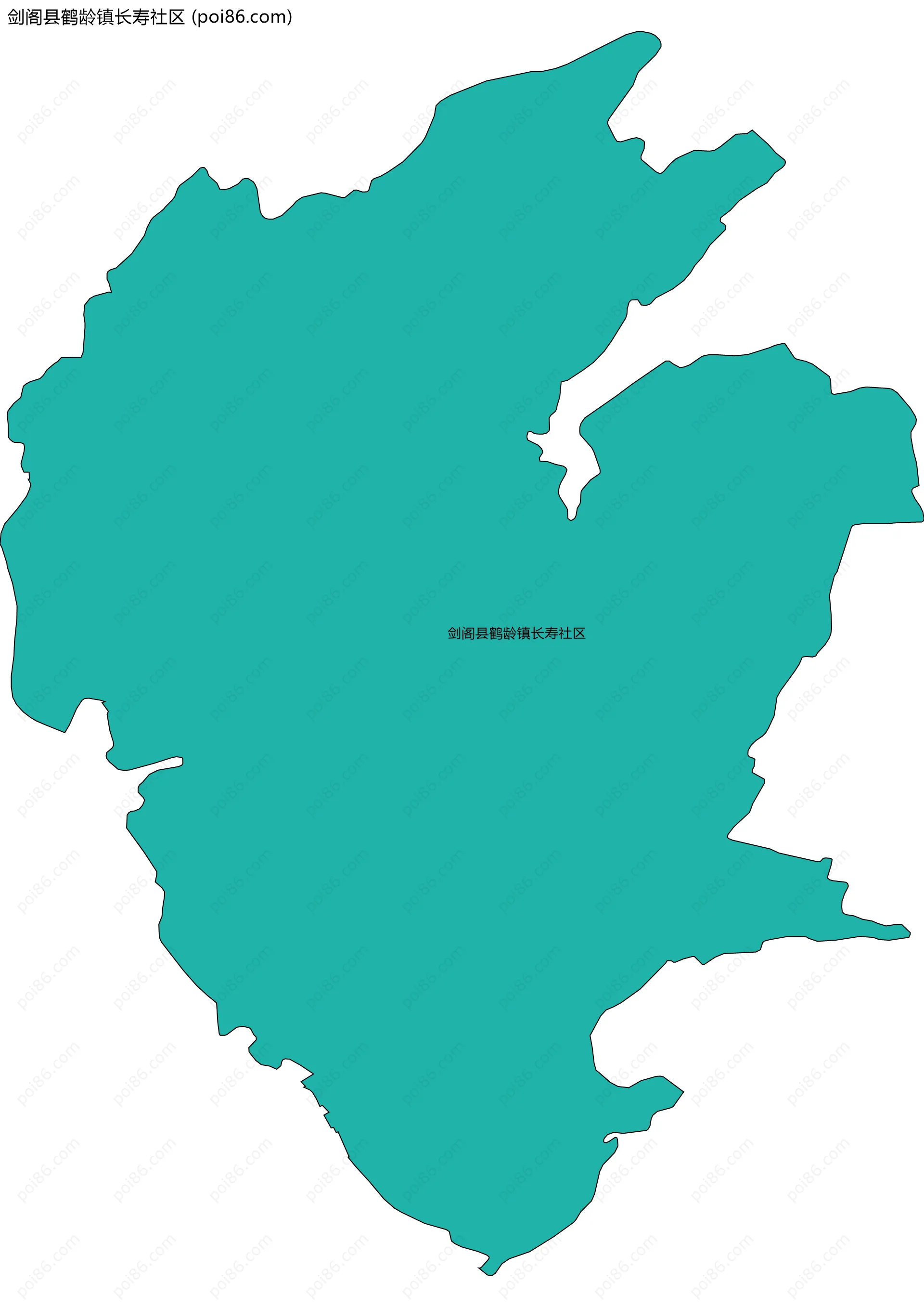 剑阁县鹤龄镇长寿社区边界地图