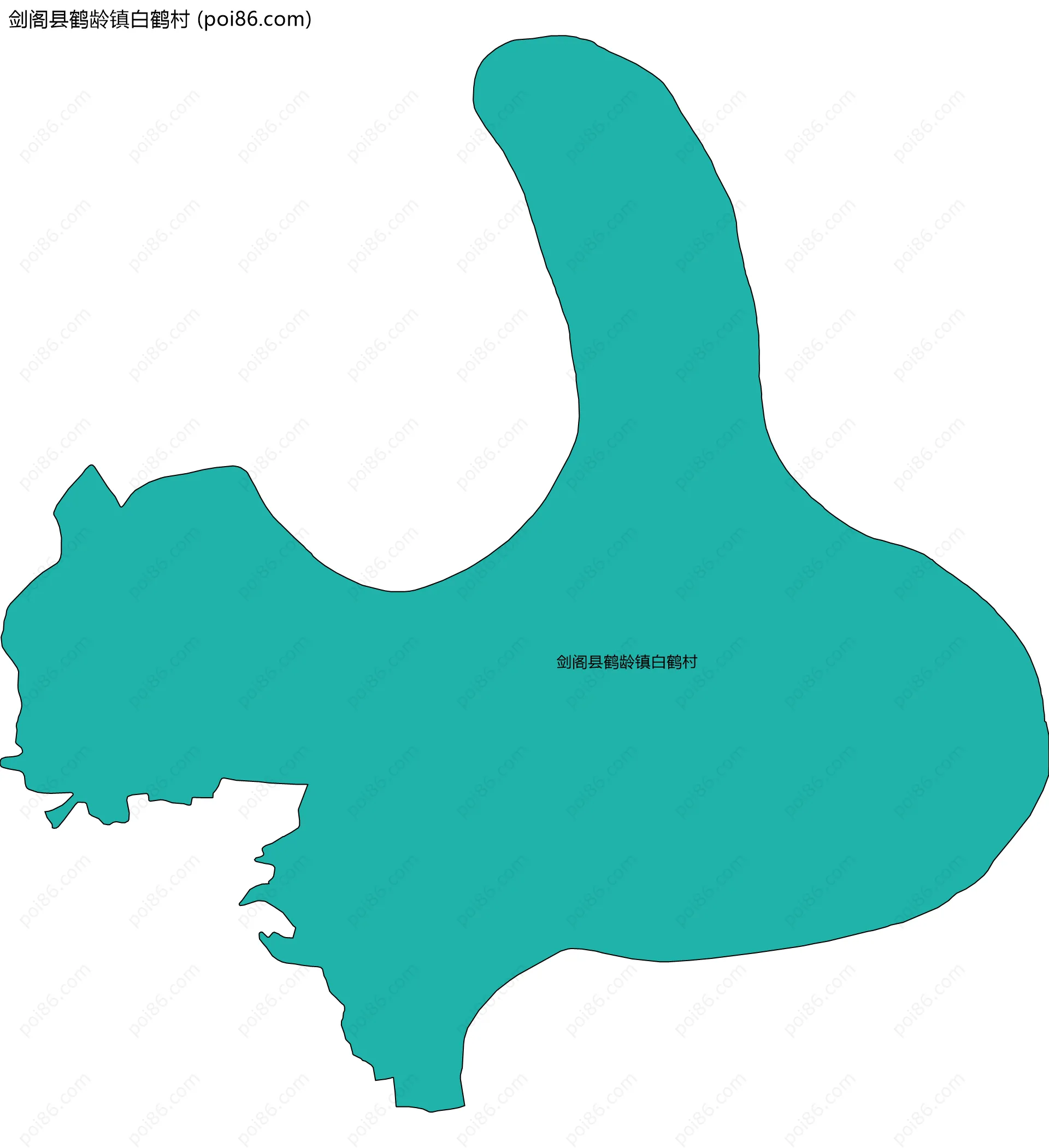 剑阁县鹤龄镇白鹤村边界地图